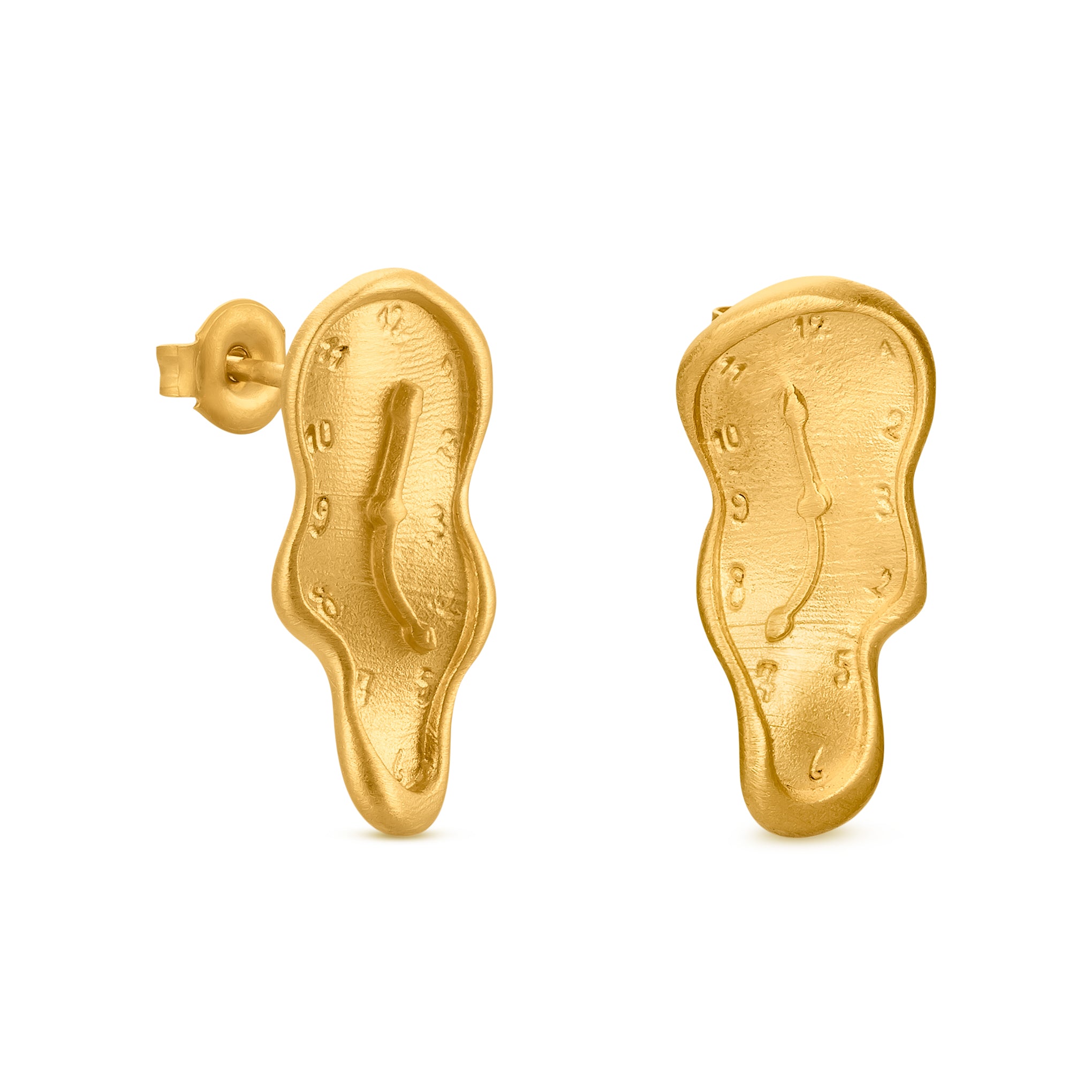 Salvador Dal?? Gold-Plated Melting Clock Post Earrings - Gold