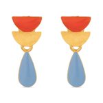 Somni Gold-Plated Red & Blue Drop Earrings
