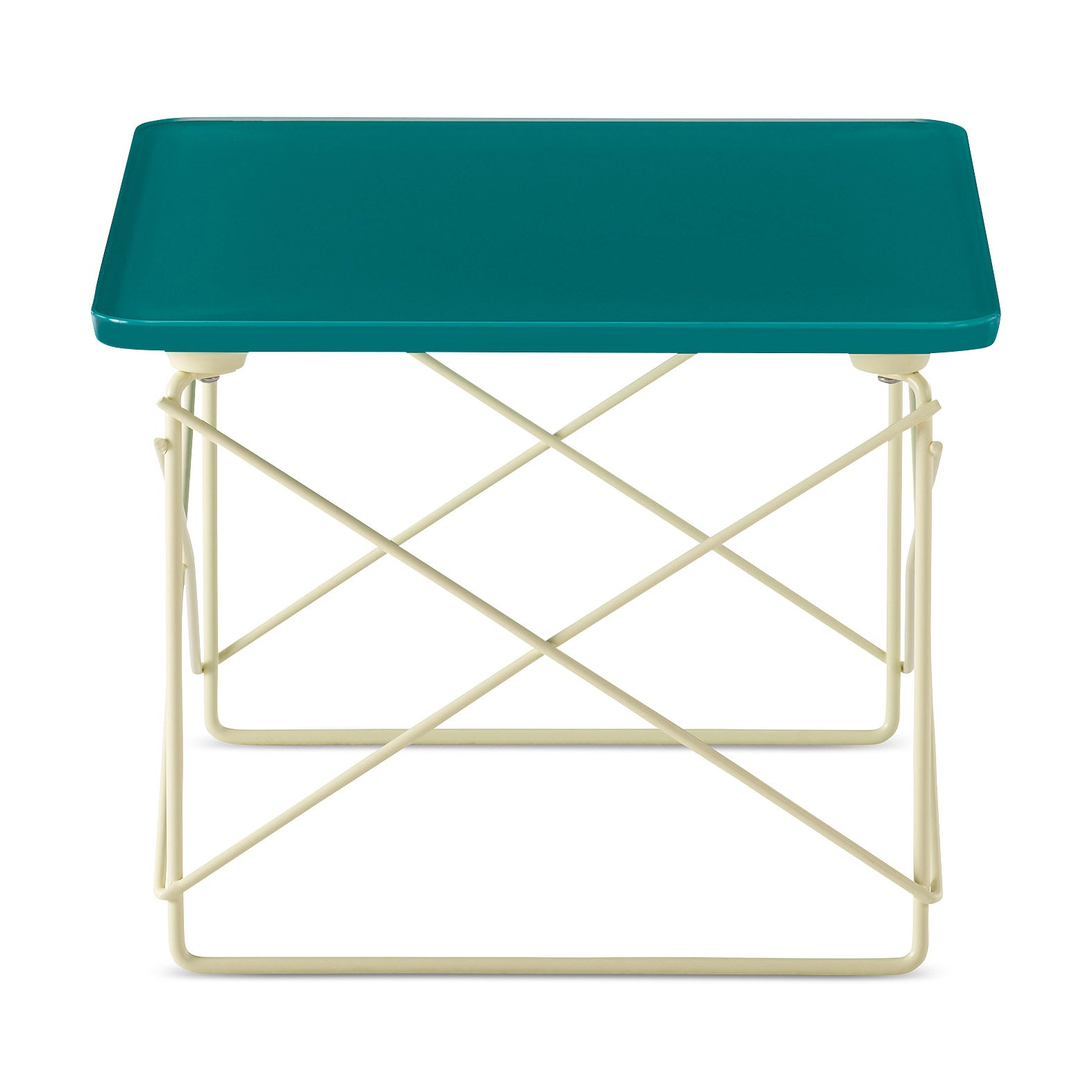 Herman Miller x HAY Eames Wire Base Low Table - Mint Green/ Powder Yellow - Image 4
