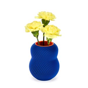 Bloom 3D-Printed Vase - Electric Blue/ Neon Orange