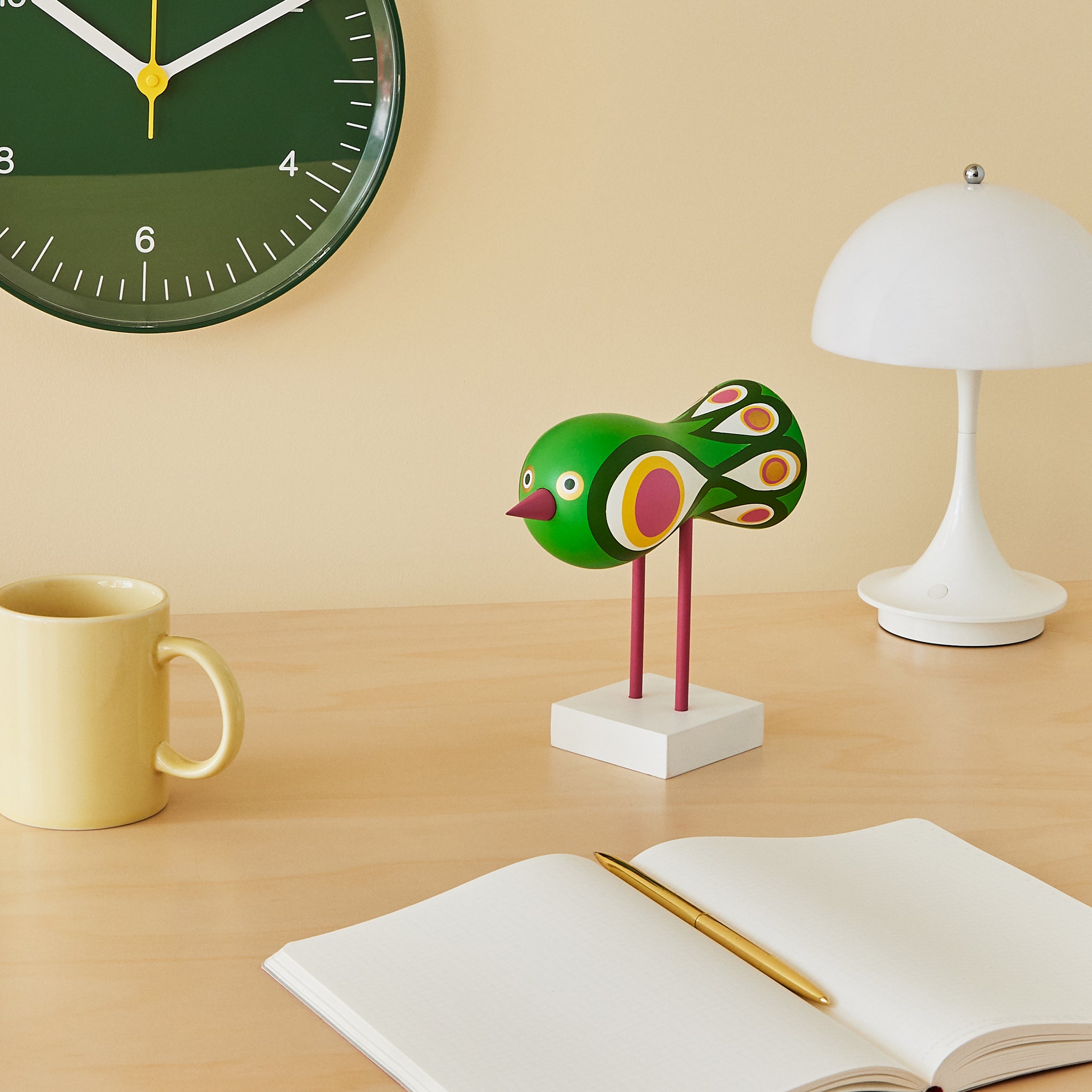 Lisa Larson Wooden Bird Object - White Base - Image 2