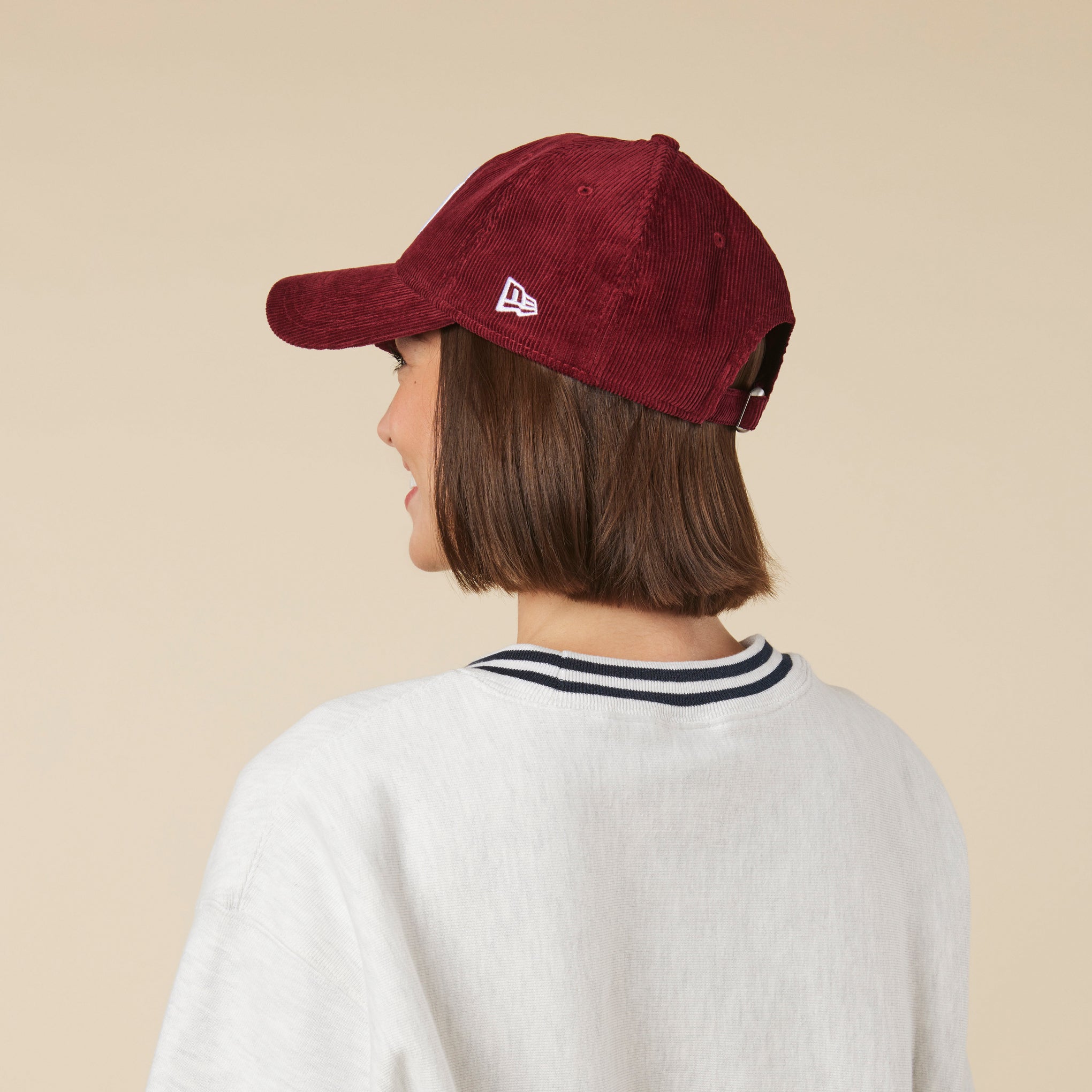 MoMA NY Yankees 9TWENTY Corduroy Adjustable Baseball Cap - Maroon - Image 6