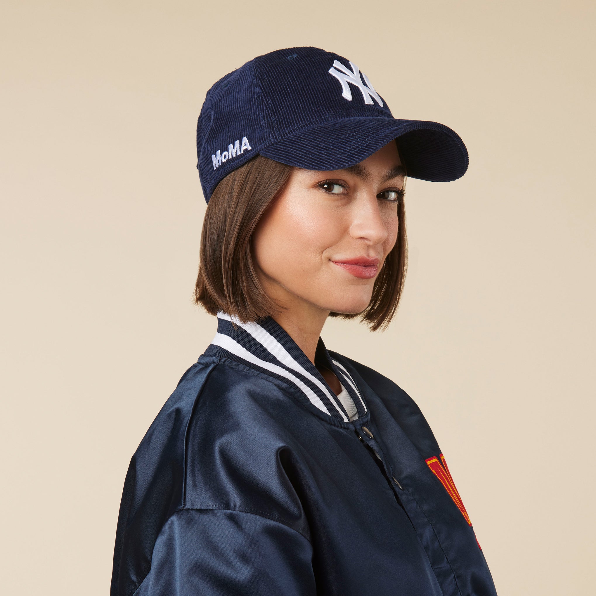 MoMA NY Yankees 9TWENTY Corduroy Adjustable Baseball Cap - Navy - Image 4