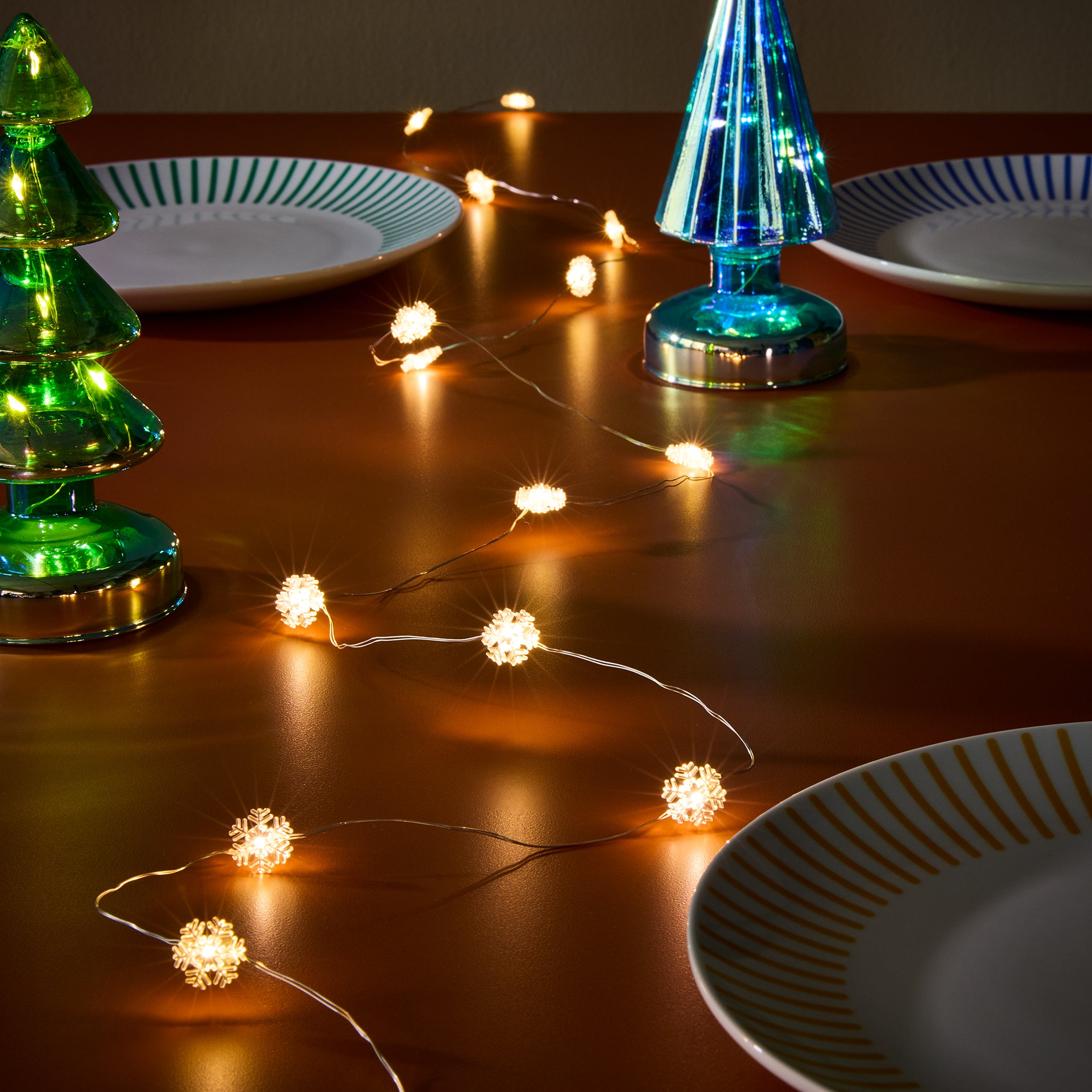 LED Holiday String Lights Set - Snowflakes - Image 2