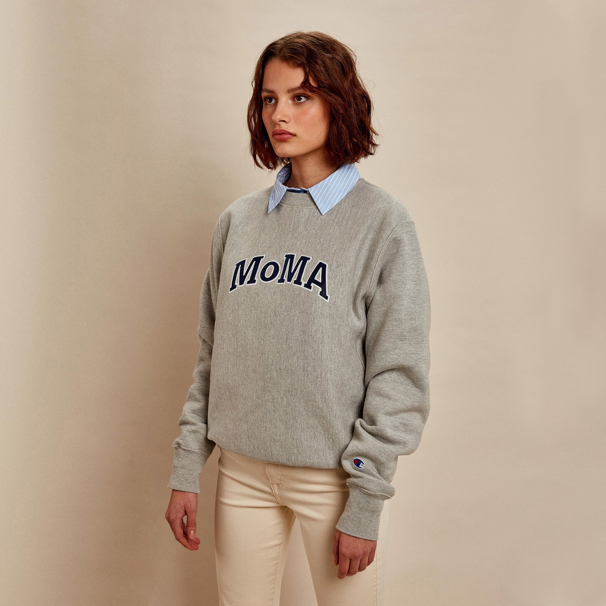 Champion Crewneck Sweatshirt - MoMA Edition - Oxford Gray - Image 3