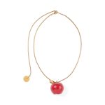 Andrés Gallardo Large Red Apple Gold-Plated Necklace