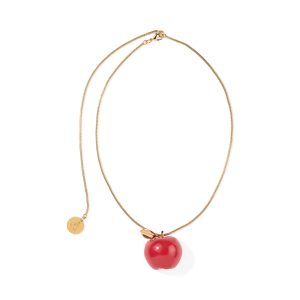 Andrés Gallardo Large Red Apple Gold-Plated Necklace