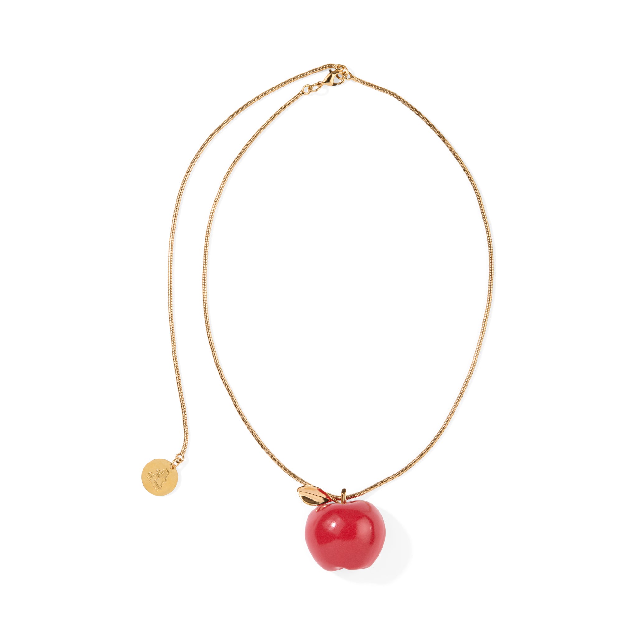 Andrés Gallardo Large Red Apple Gold-Plated Necklace