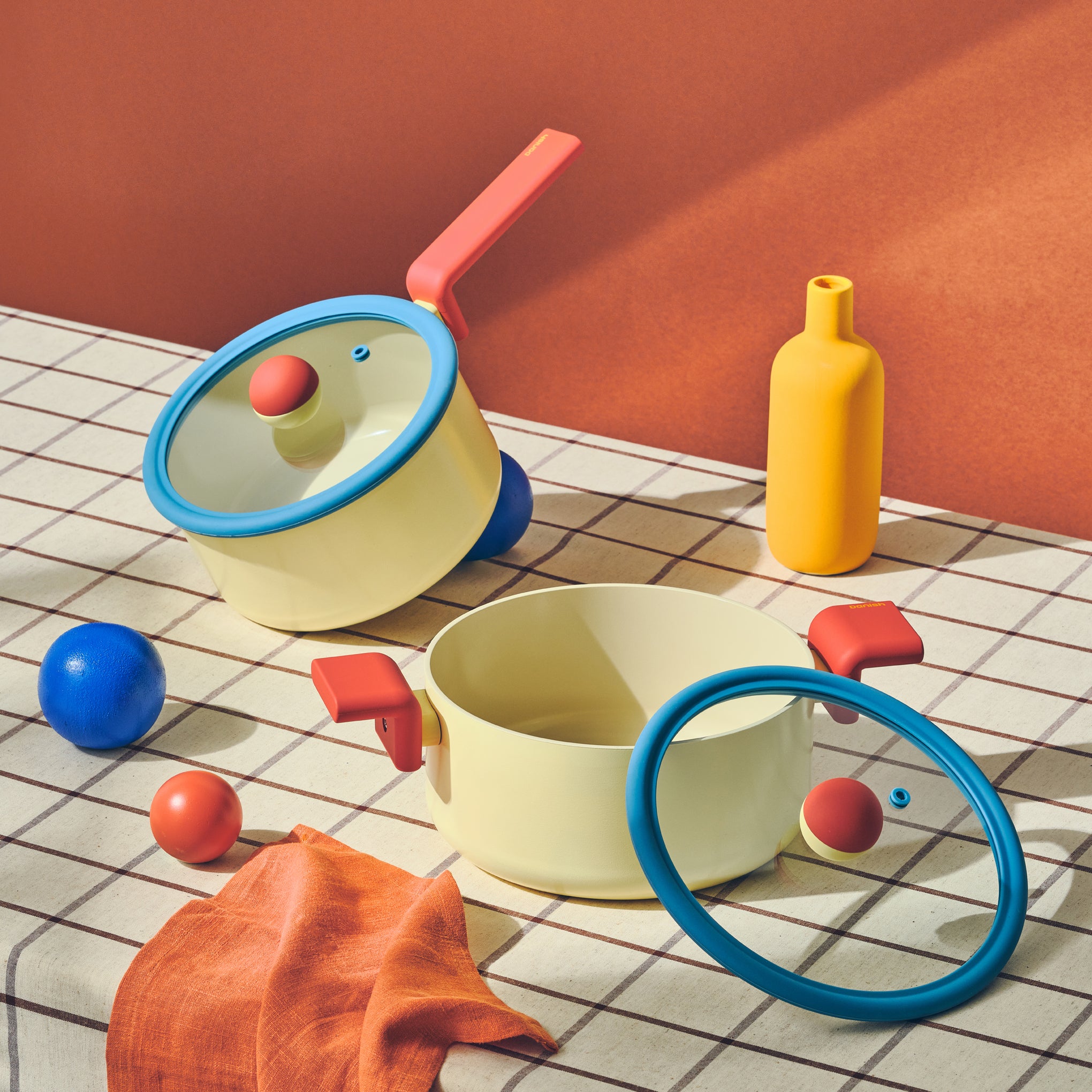 Geometric Non-Stick Cookware with Lid - Wide Pot - Image 2