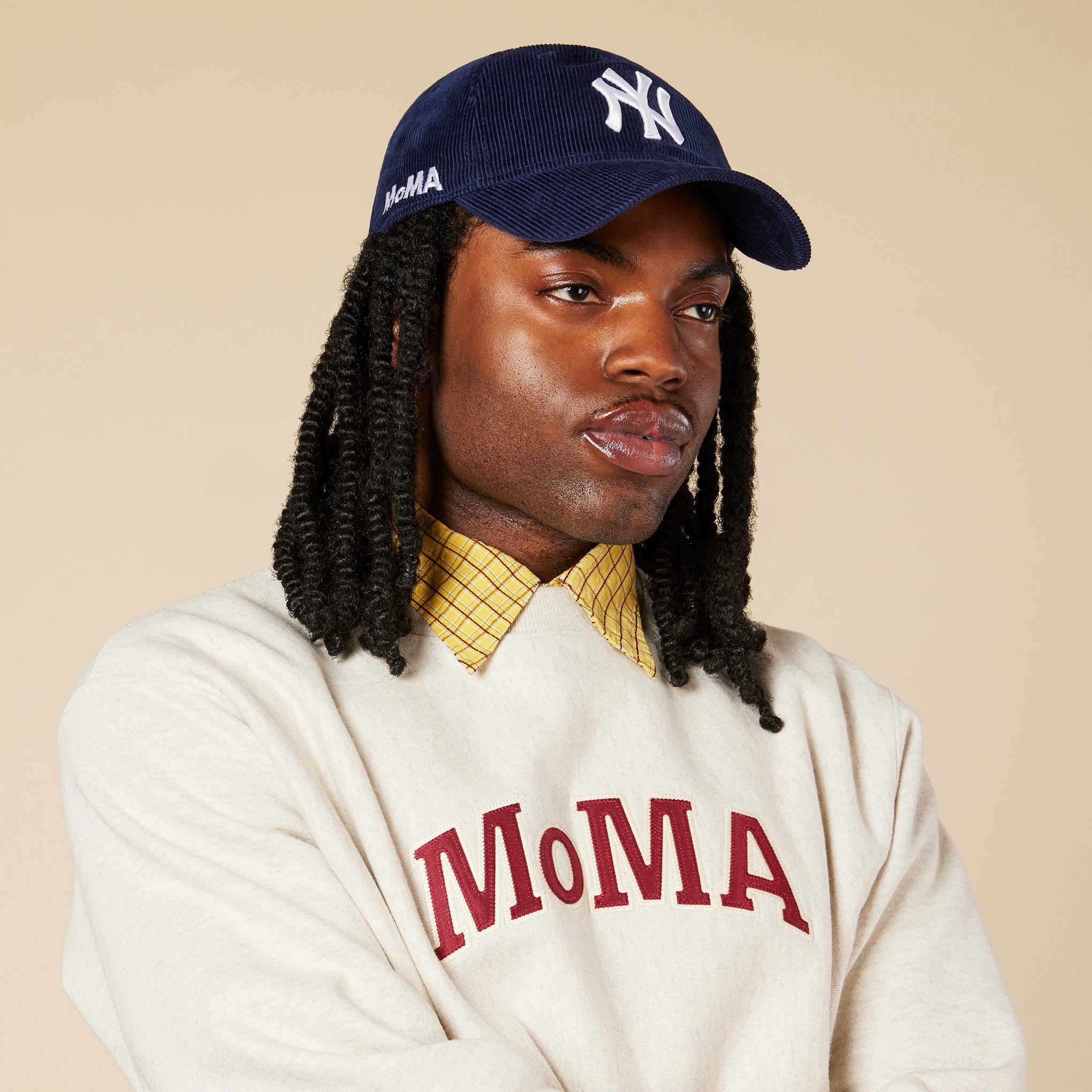 MoMA NY Yankees 9TWENTY Corduroy Adjustable Baseball Cap - Navy - Image 7