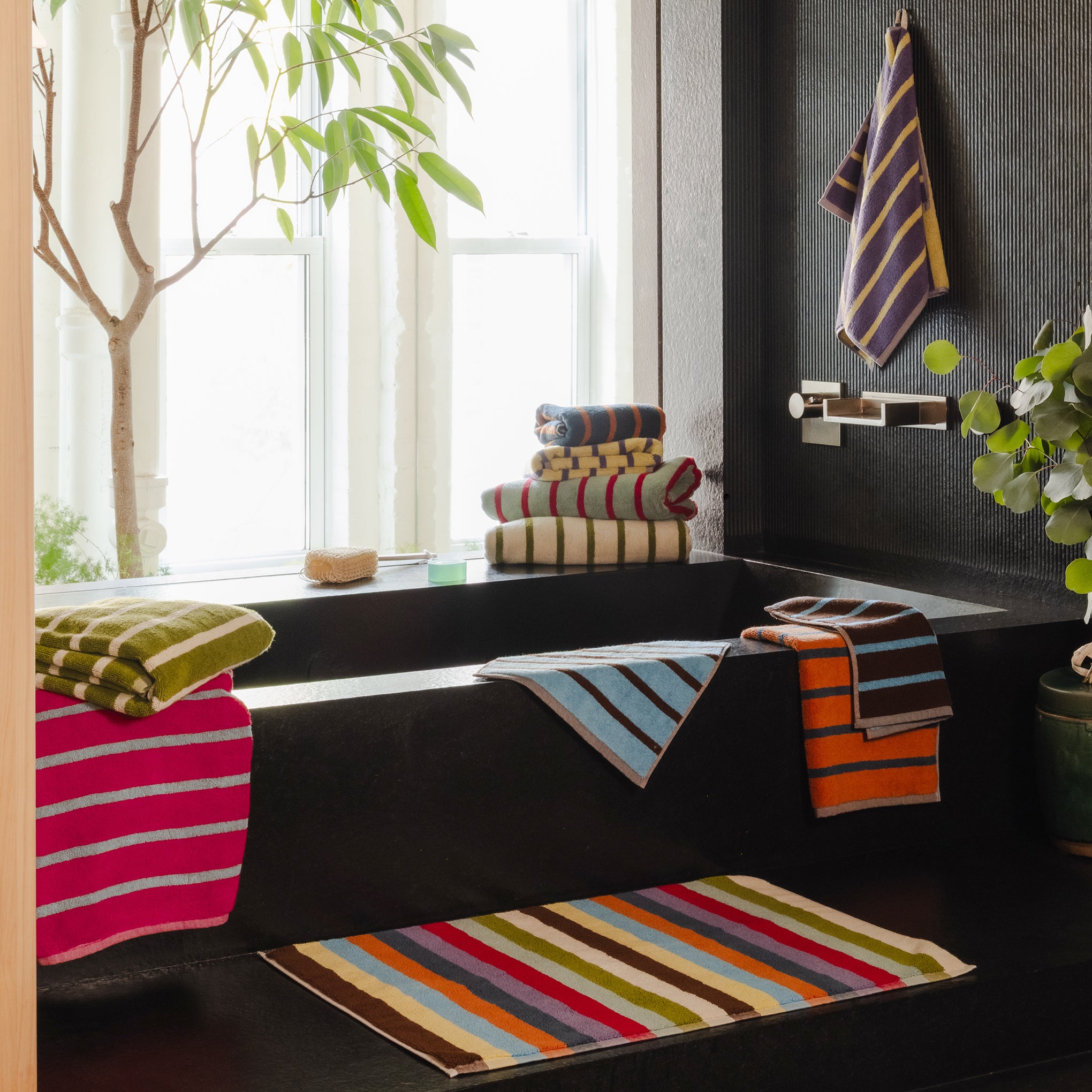 Dusen Dusen Bird Striped Cotton Towel - Hummingbird - Image 3