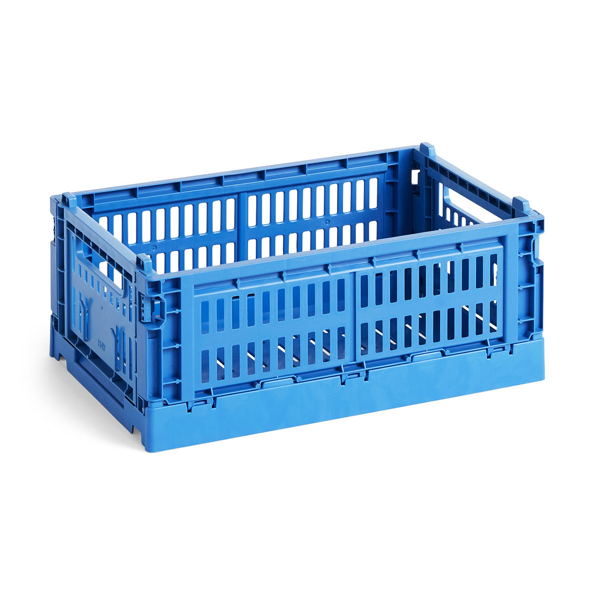 HAY Recycled Plastic Collapsible Color Crate - Electric Blue - Image 3