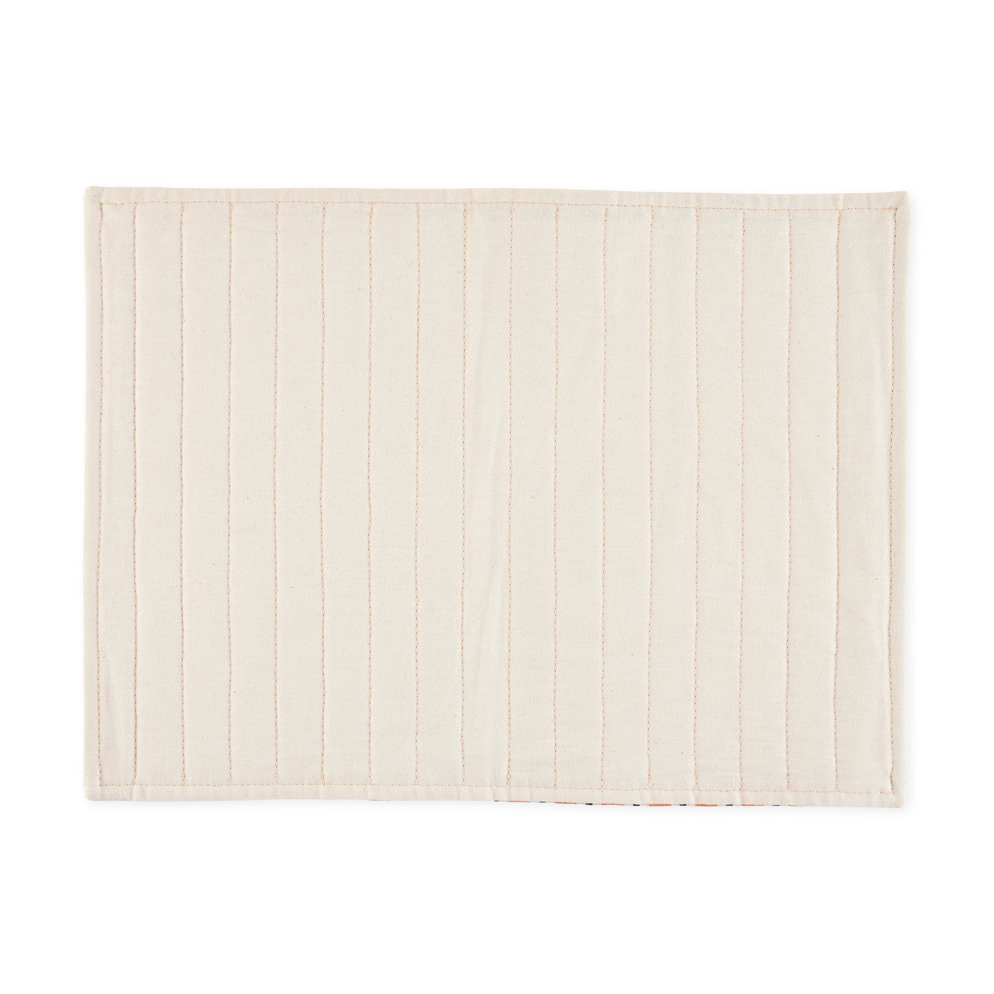 Geometric Cotton & Linen Placemats - Set of 2 - Orange/ Blue - Image 6