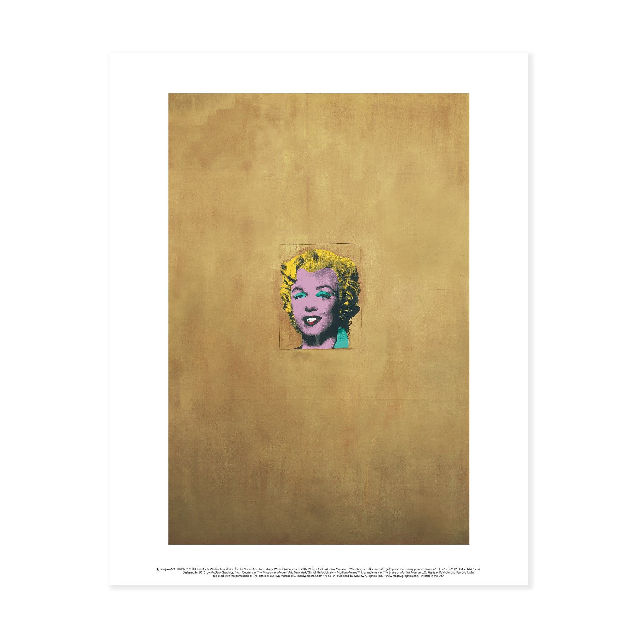 Andy Warhol: Gold Marilyn Monroe Print