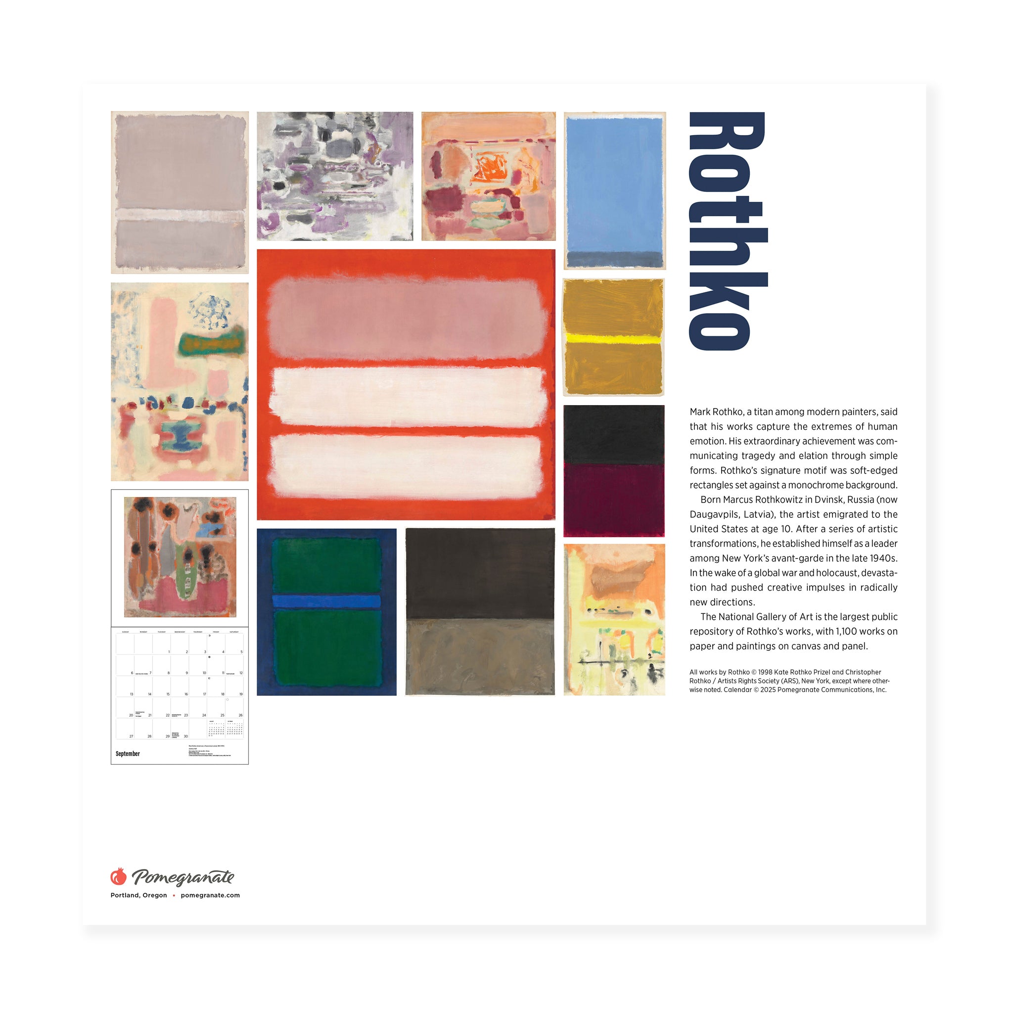 2026 Mark Rothko Wall Calendar - Image 7