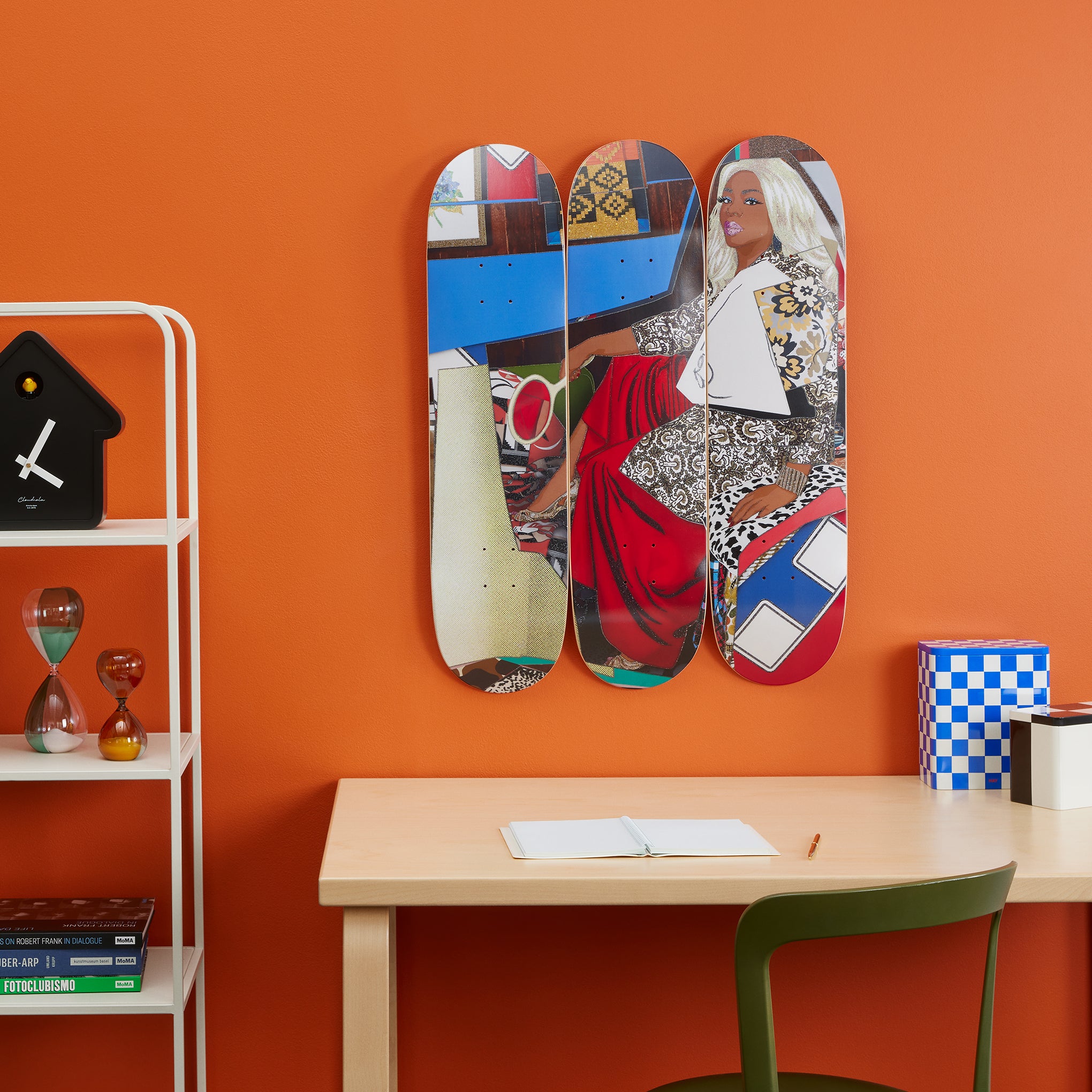 Mickalene Thomas Din Avec La Main Skateboard Triptych - Image 2