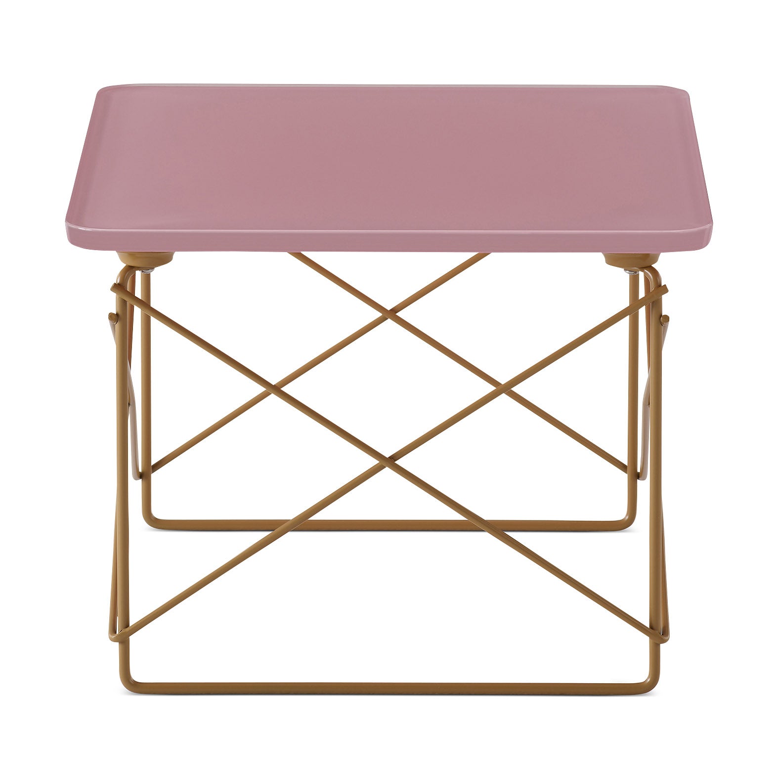 Herman Miller x HAY Eames Wire Base Low Table - Powder Pink/ Toffee - Image 4