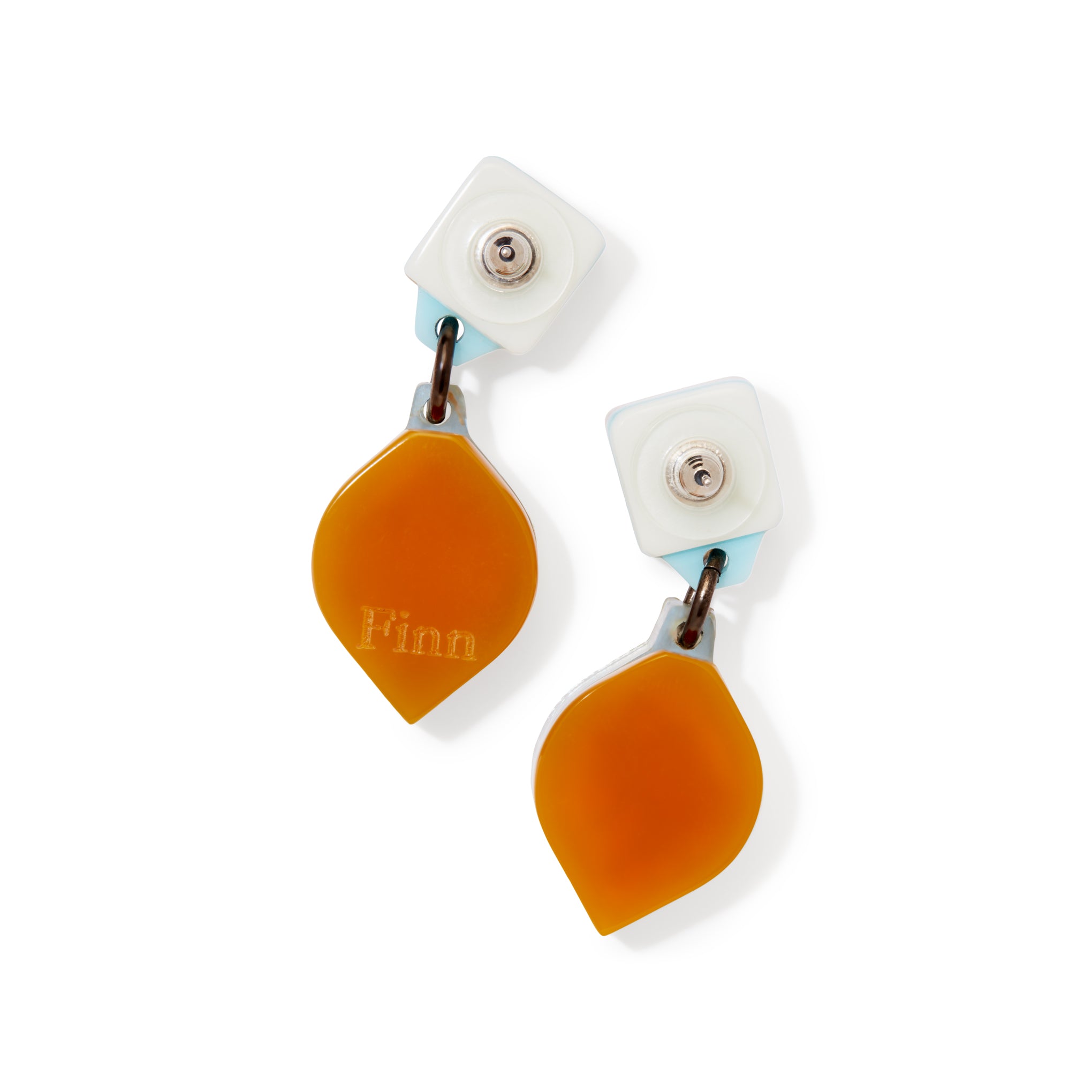 Finn Vita Drop Earrings - Natural/ Blue - Image 4