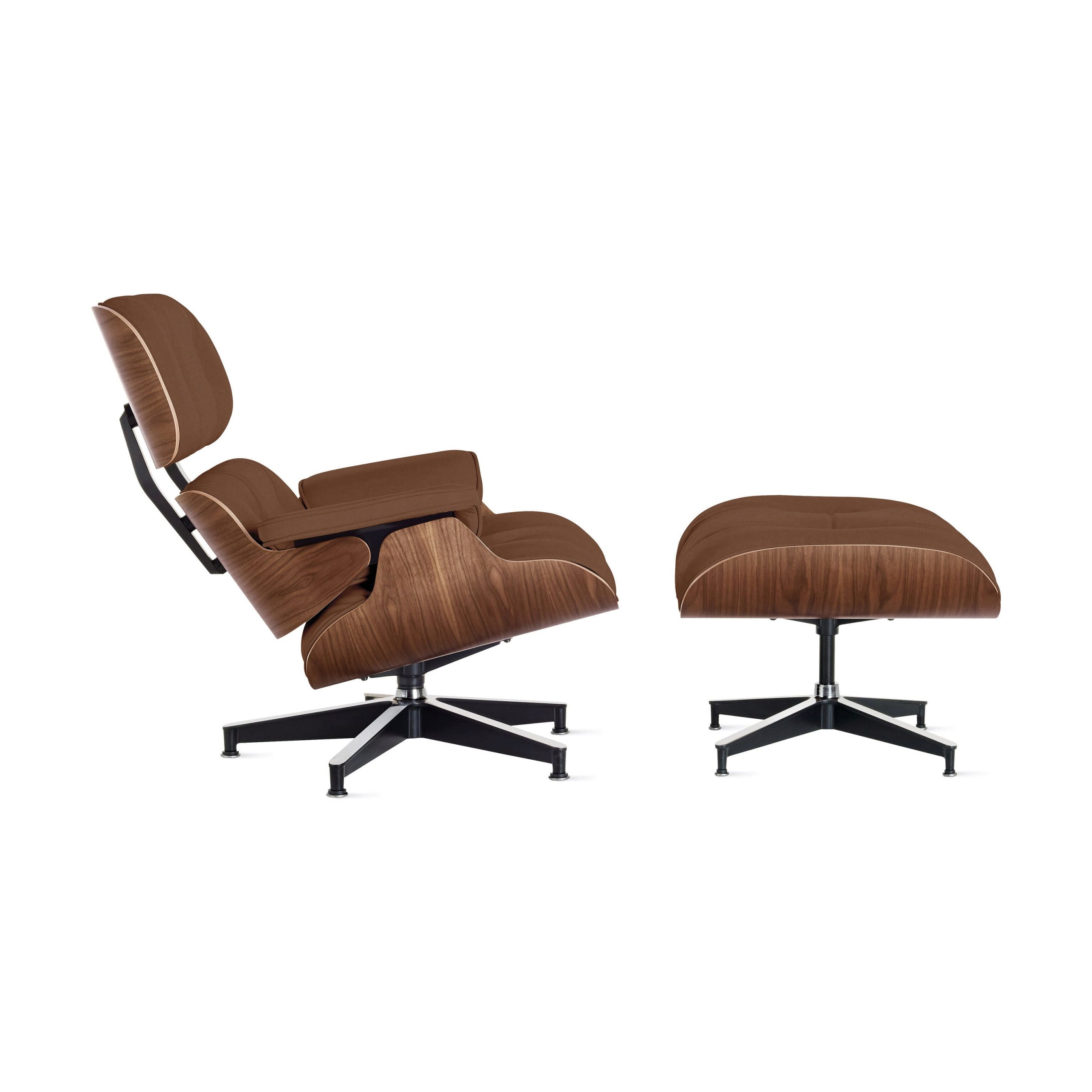 Eames® Lounge Chair and Ottoman from Herman Miller - Walnut/ Ledge Caramel Leather