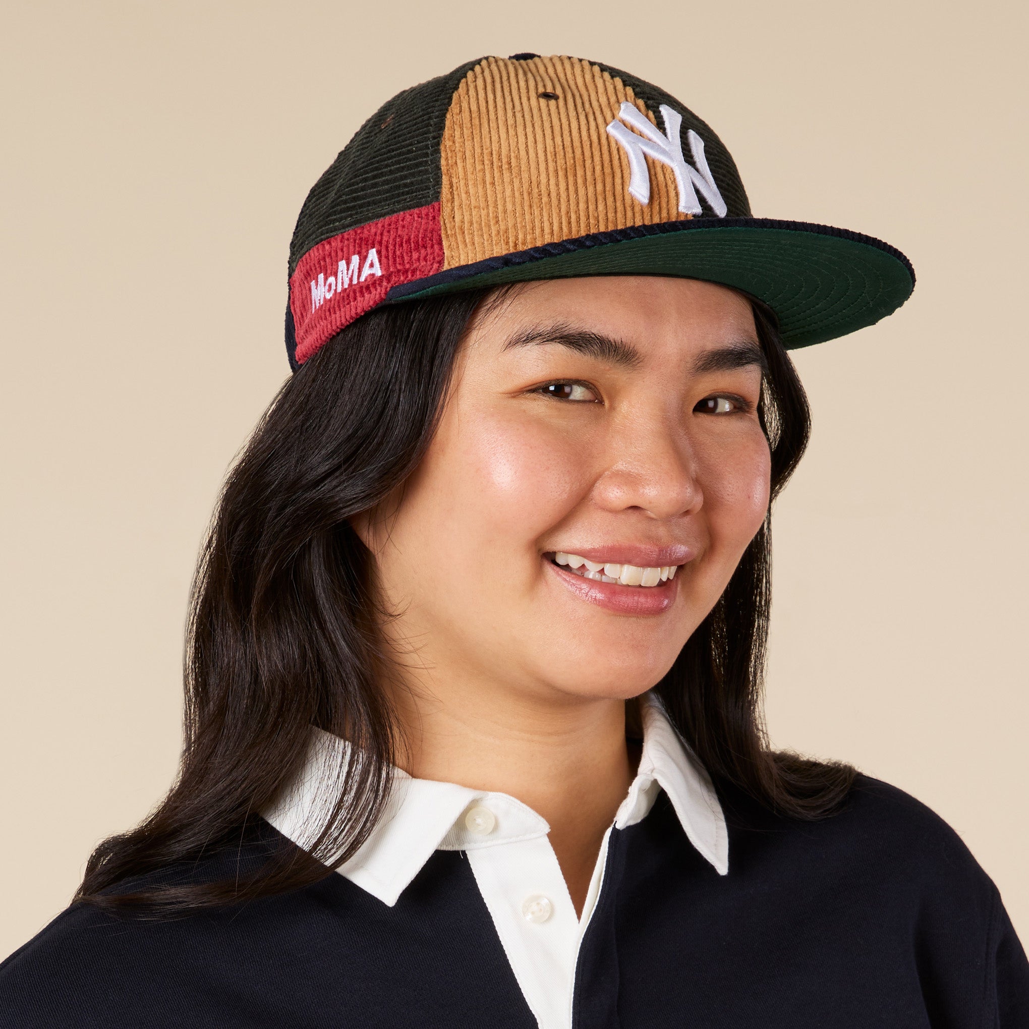 MoMA NY Yankees Patchwork Corduroy 9FIFTY Adjustable Baseball Cap - Image 4