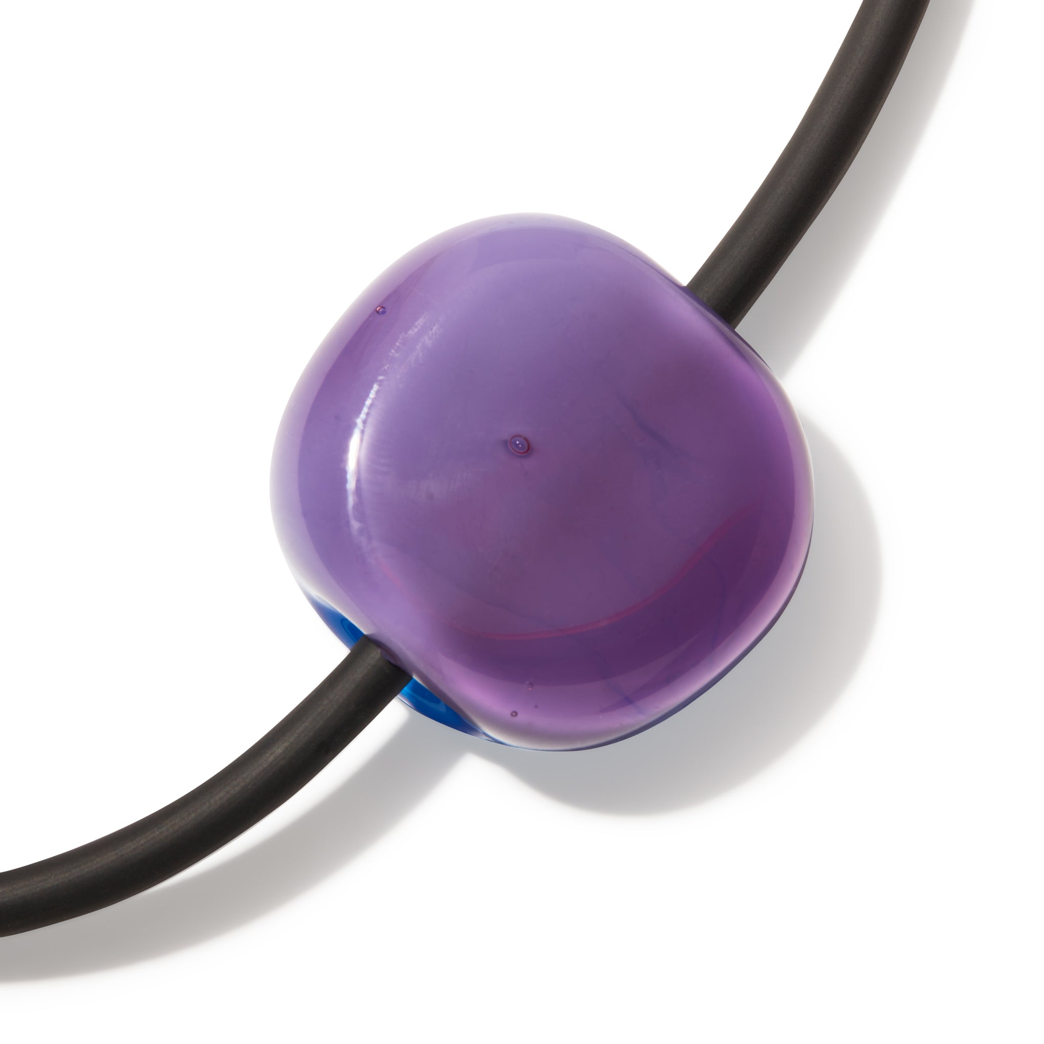 Bonbon Glass Necklace - Purple/ Turquoise - Image 3