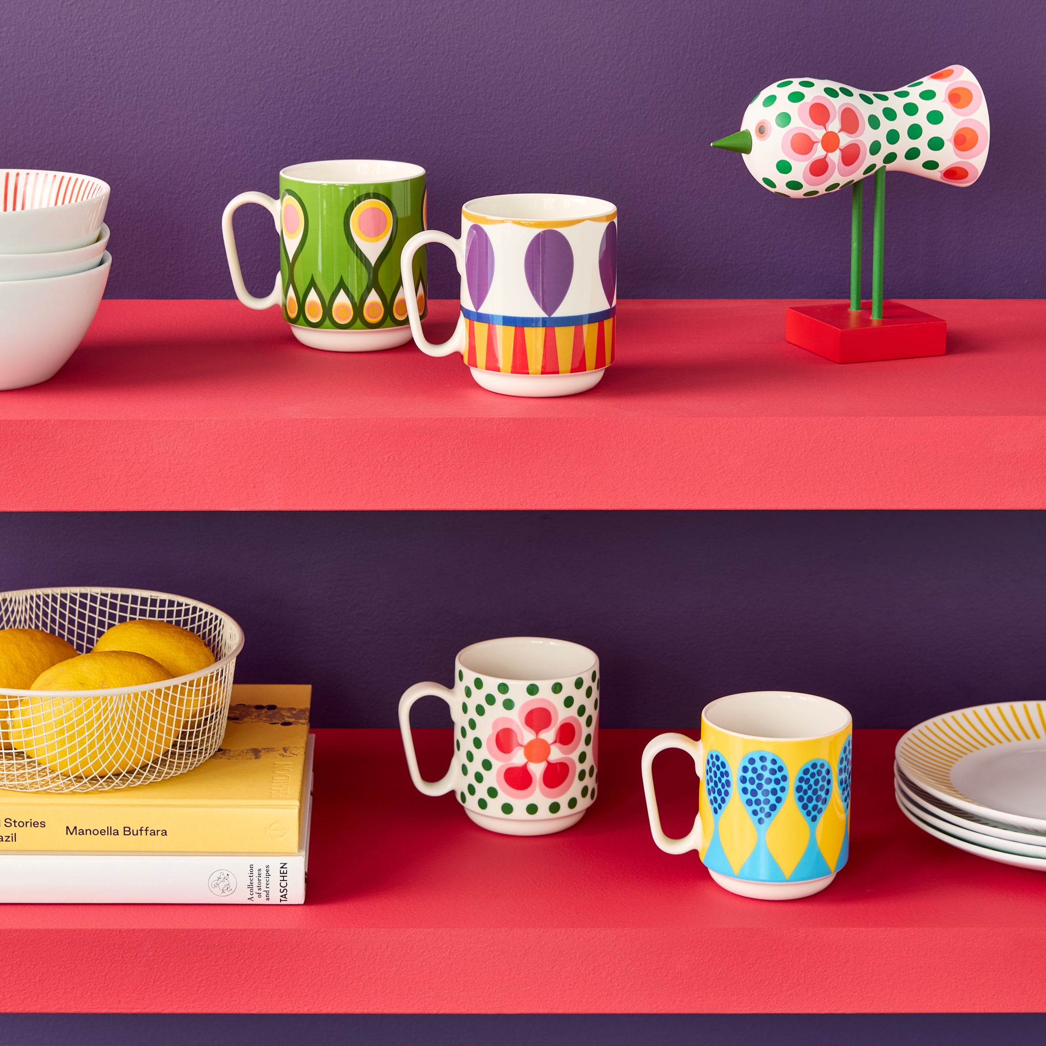 Lisa Larson Bone China Bird Mug - Blue - Image 2