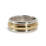Pivot Ring III - 14k Yellow/ 14k White Gold
