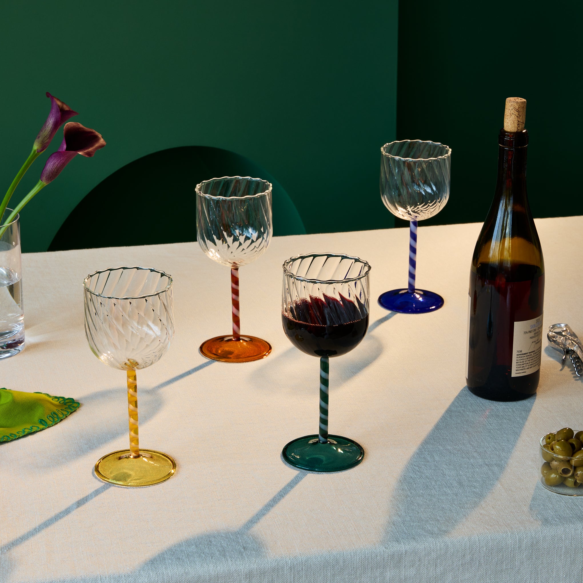 Candy Twist Glassware - Set of 4 - Wine Set of 4 - Image 2