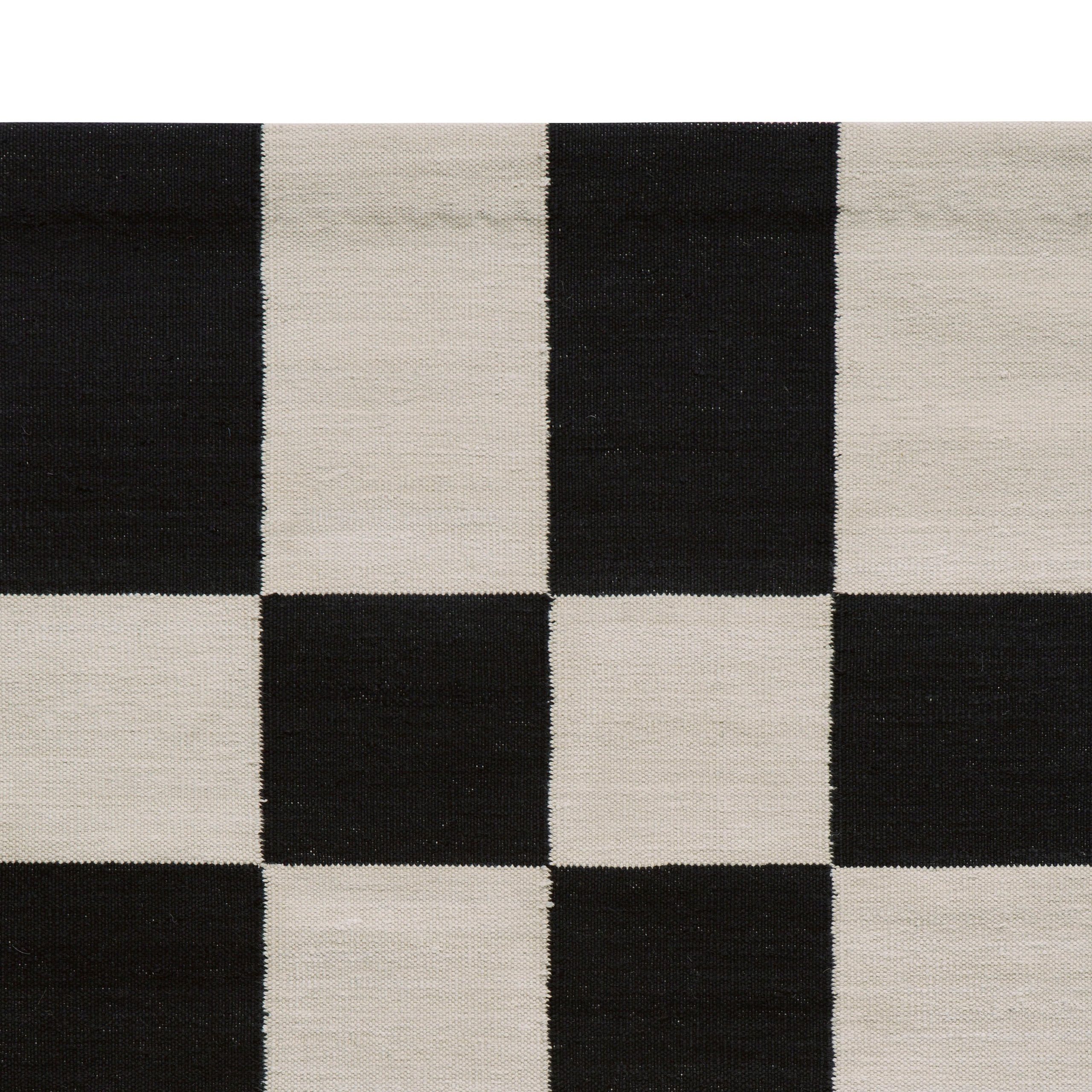 Maharam Alexander Girard Cotton Check Rug - Black/ Ecru - Image 5