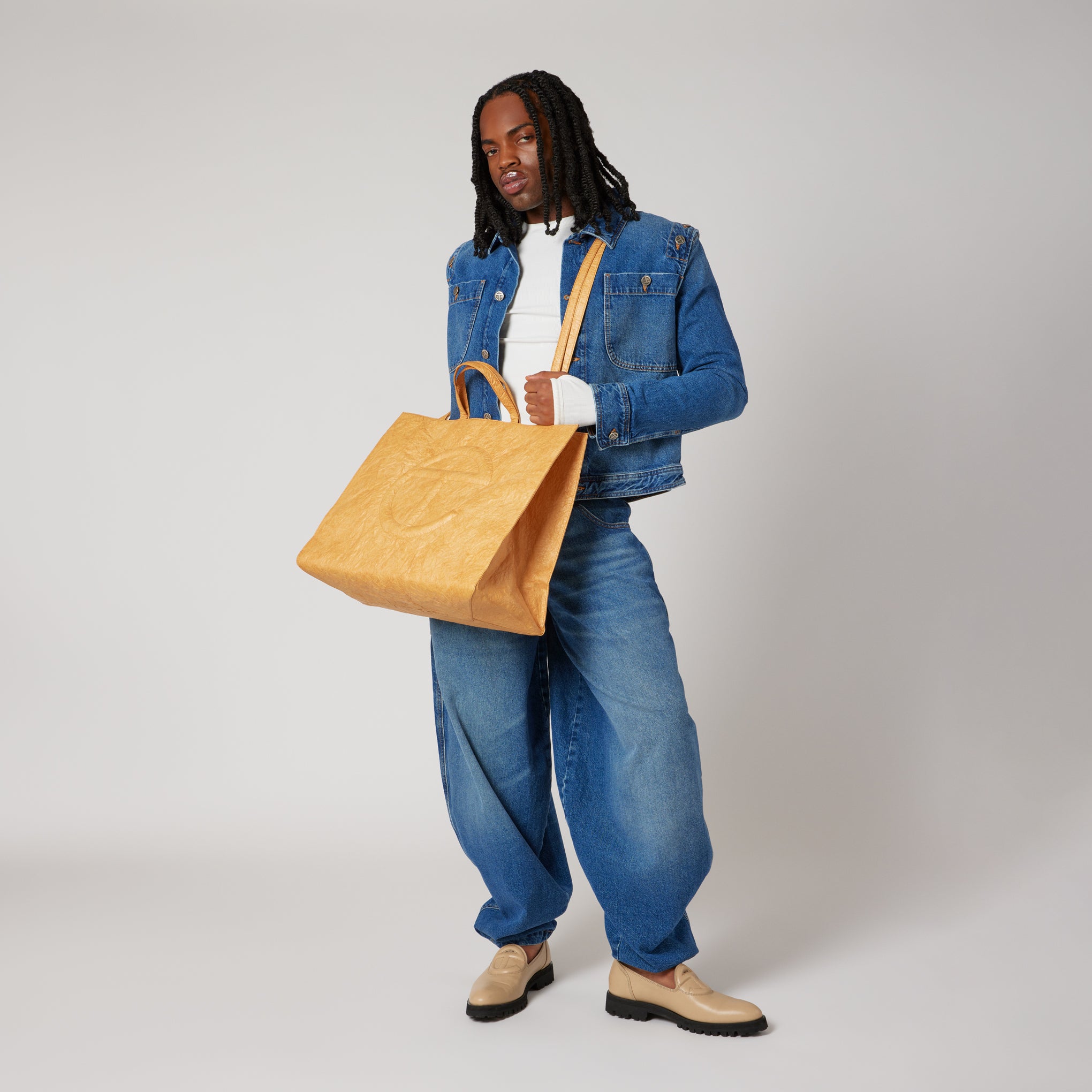 Telfar Tyvek Shopping Bag - Brown - Image 16