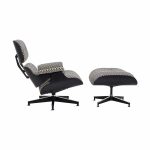 Eames® Lounge Chair and Ottoman from Herman Miller - Ebony/ Black & White Checker Fabric