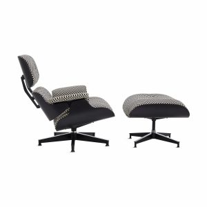 Eames® Lounge Chair and Ottoman from Herman Miller - Ebony/ Black & White Checker Fabric