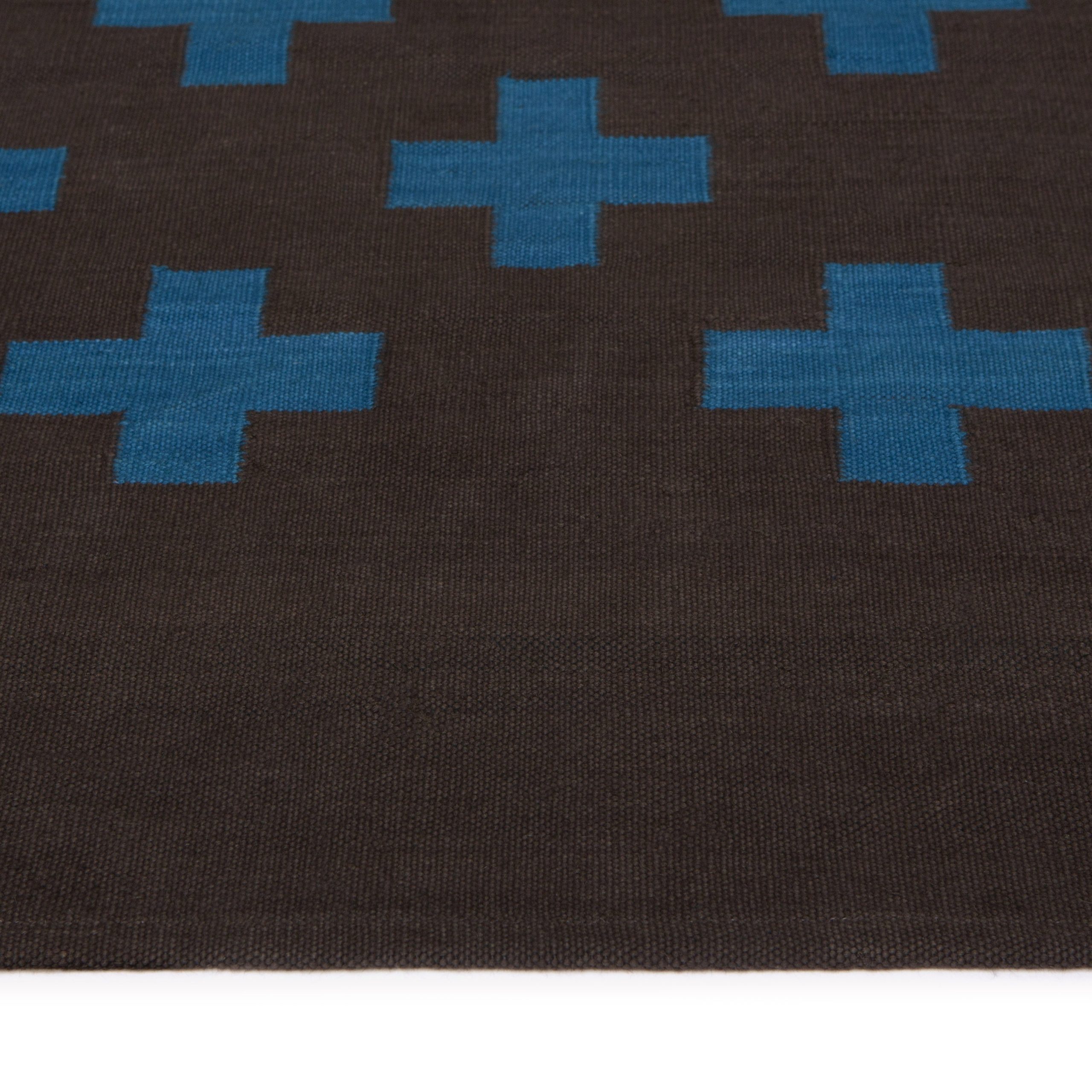 Maharam Alexander Girard Cotton Plus Rug - Sepia/ Turquoise Dark - Image 4