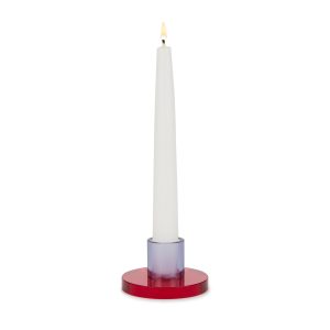 Astra Crystal Candle Holder - Red