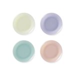 Milk Glass Pastel Dinnerware - Set of 4 - Salad Plate set of 4