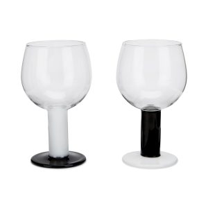 Bodum Chunky Wine Glasses - Set of 2 - Black/ White