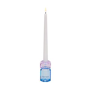 Faceted Crystal Candle Holder - Cobalt/ Violet