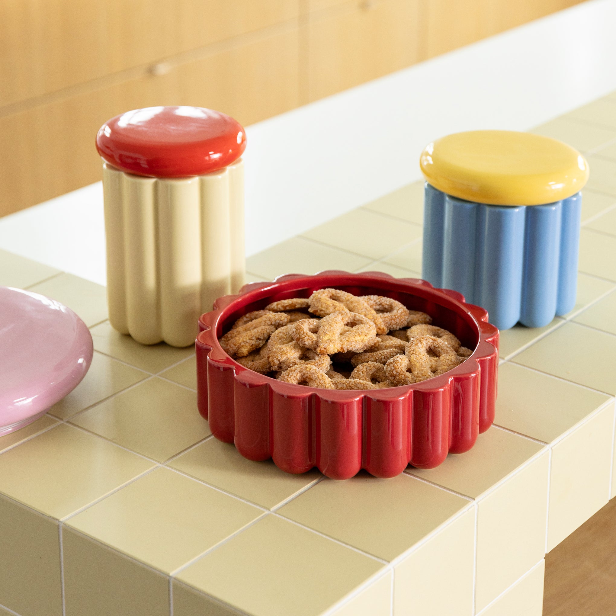 Charlo Storage Jar - Burgundy - Image 2