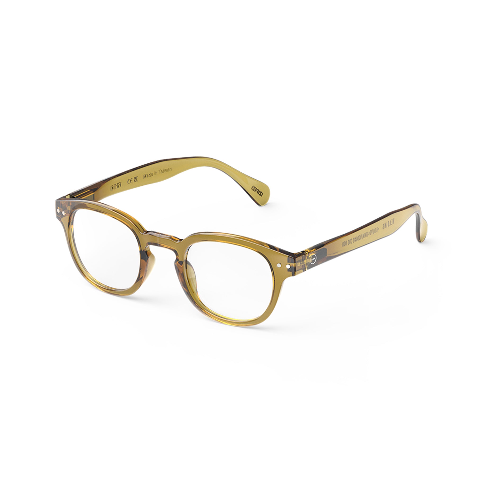 IZIPIZI Rounded-Edge Square Reading Glasses #C - Golden Green - Image 2