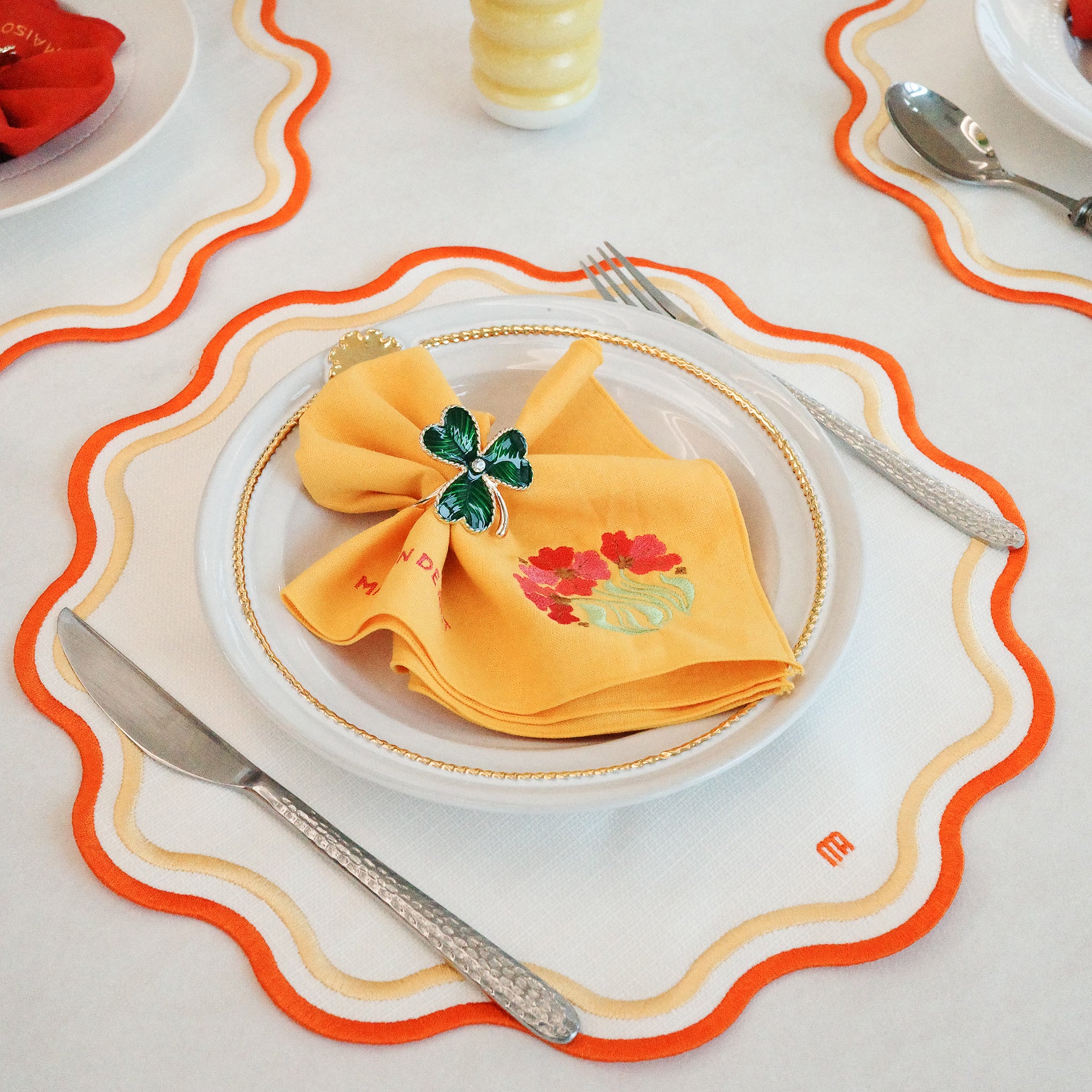 Floria Placemat - Orange - Image 2