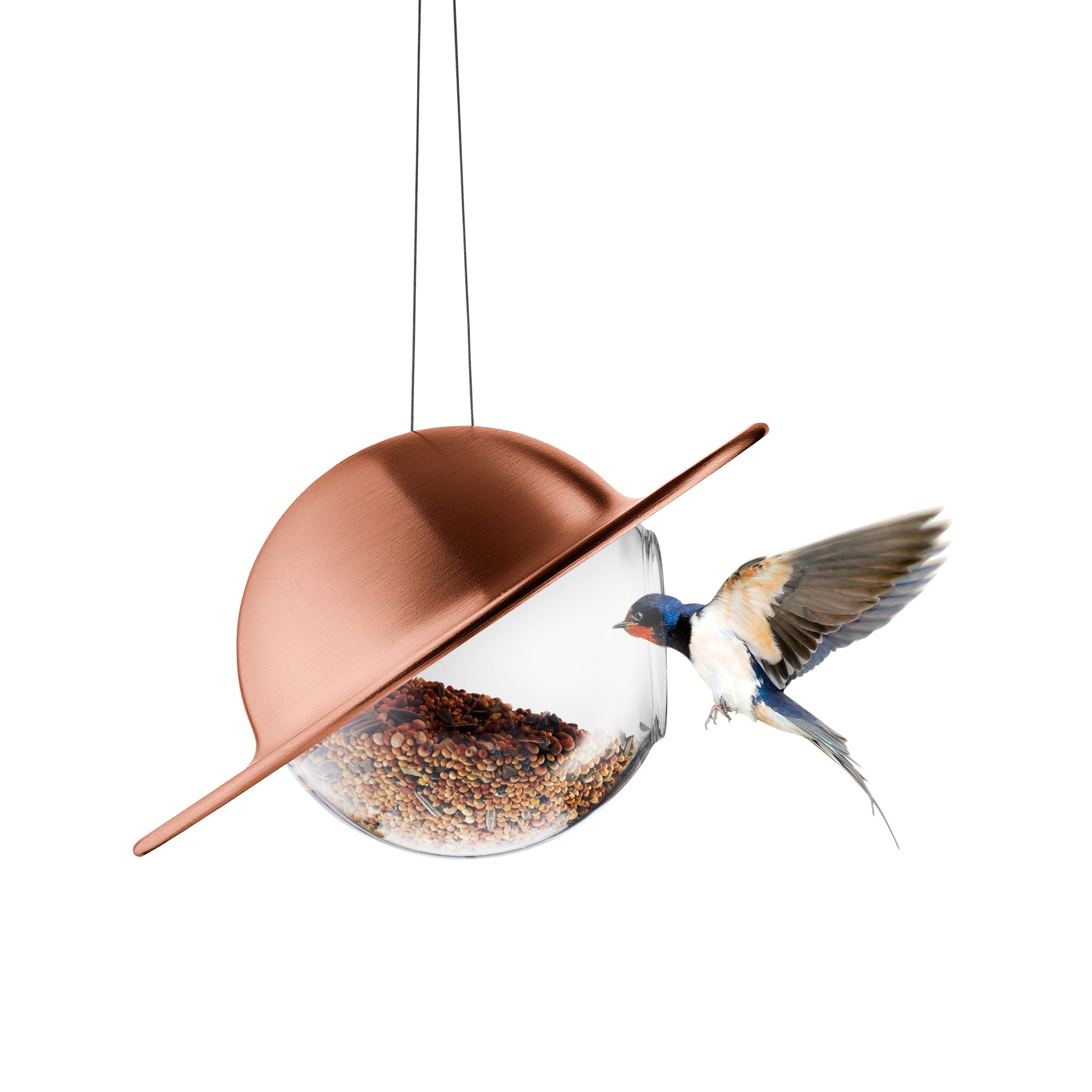 Saturn Bird Feeder with Copper Roof - Image 4