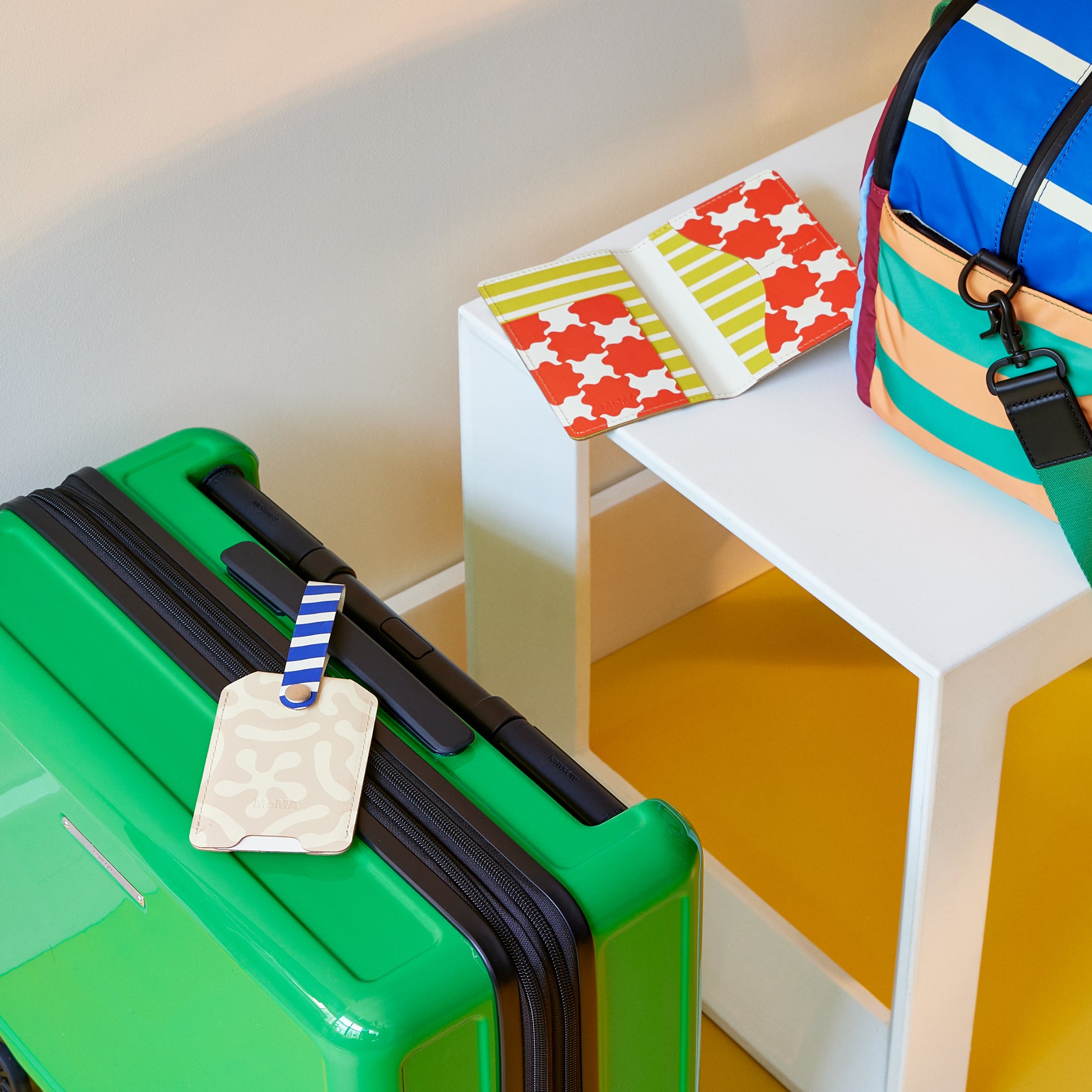 Dusen Dusen Recycled Leather Luggage Tag - Sand - Image 2