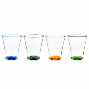 Color Accent Drinking Glasses - Set of 4 - Tall