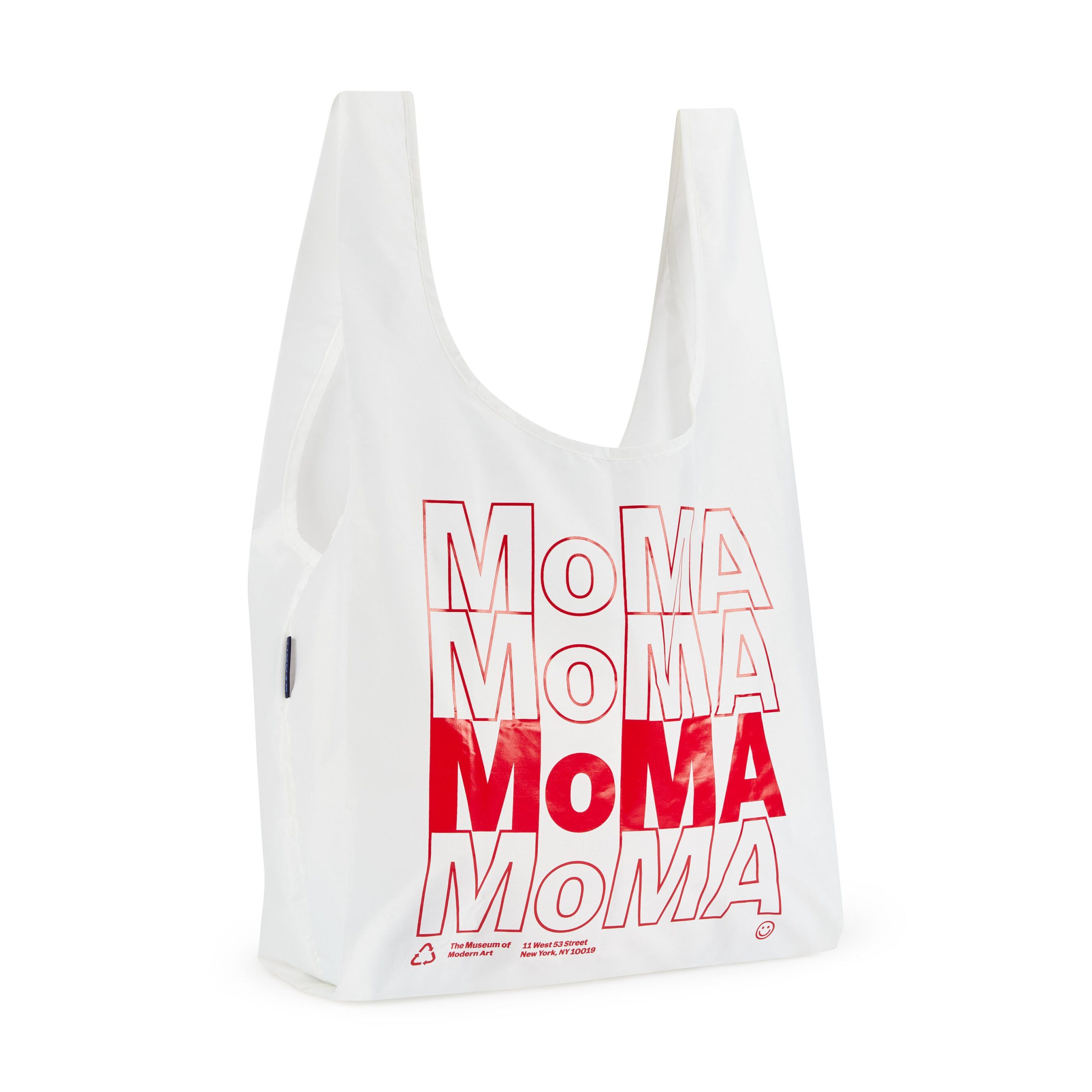 MoMA Baggu Recycled Nylon Tote Bag - White - Image 3