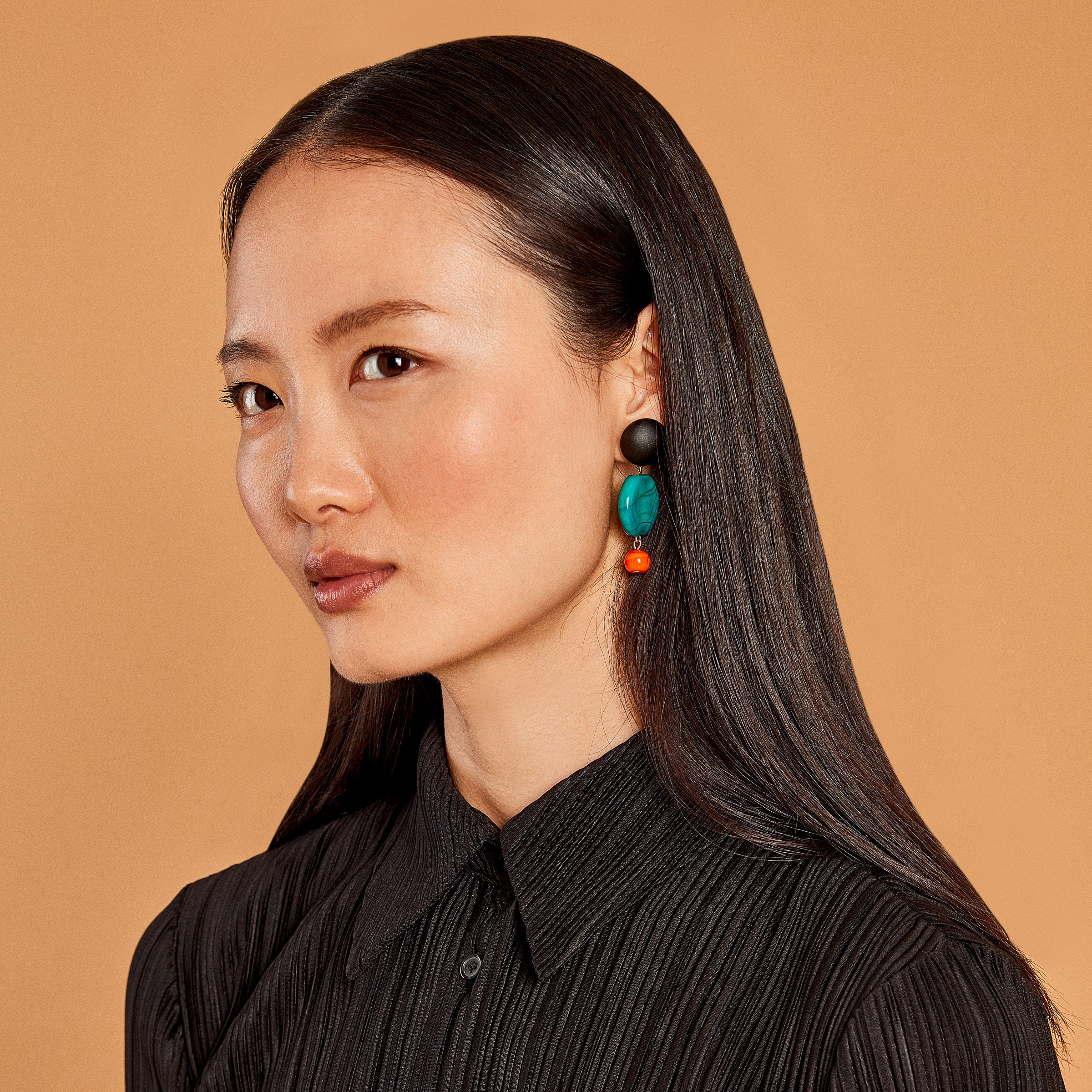 Murano Drop Earrings - Turquoise - Image 3