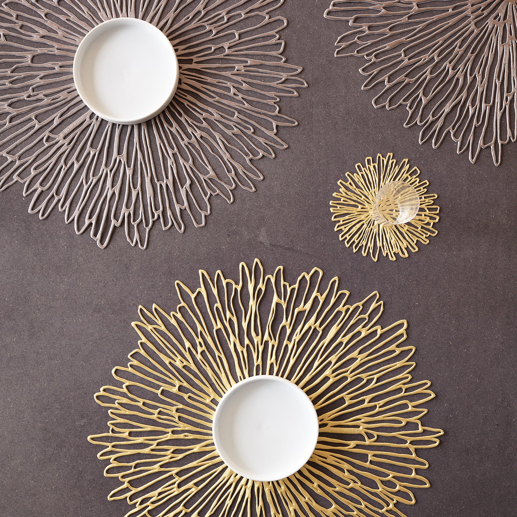 Chilewich Bloom Coasters - Set of 6 - Gilded - Image 4