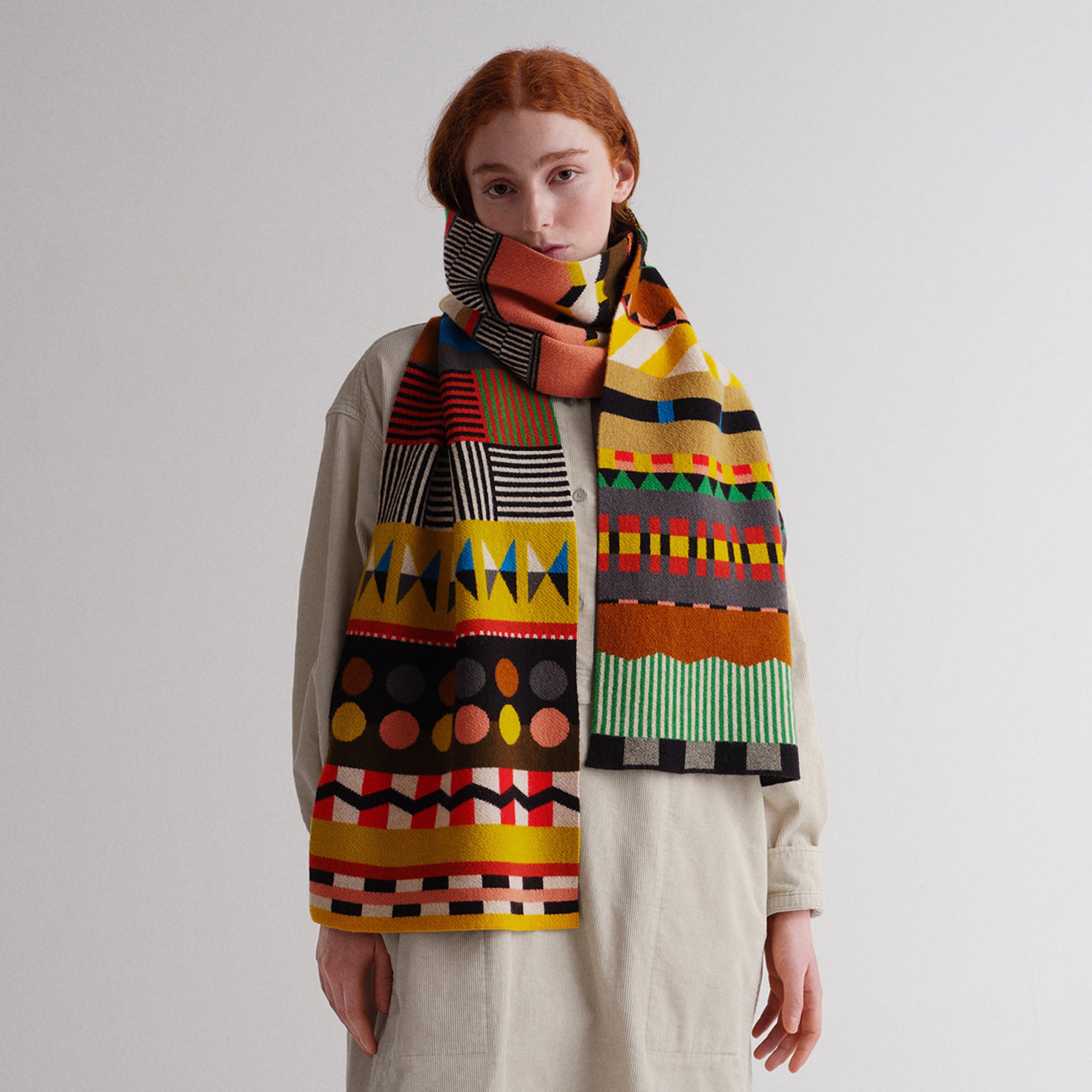 Jo Gordon Geometric Wool Scarf - Image 2