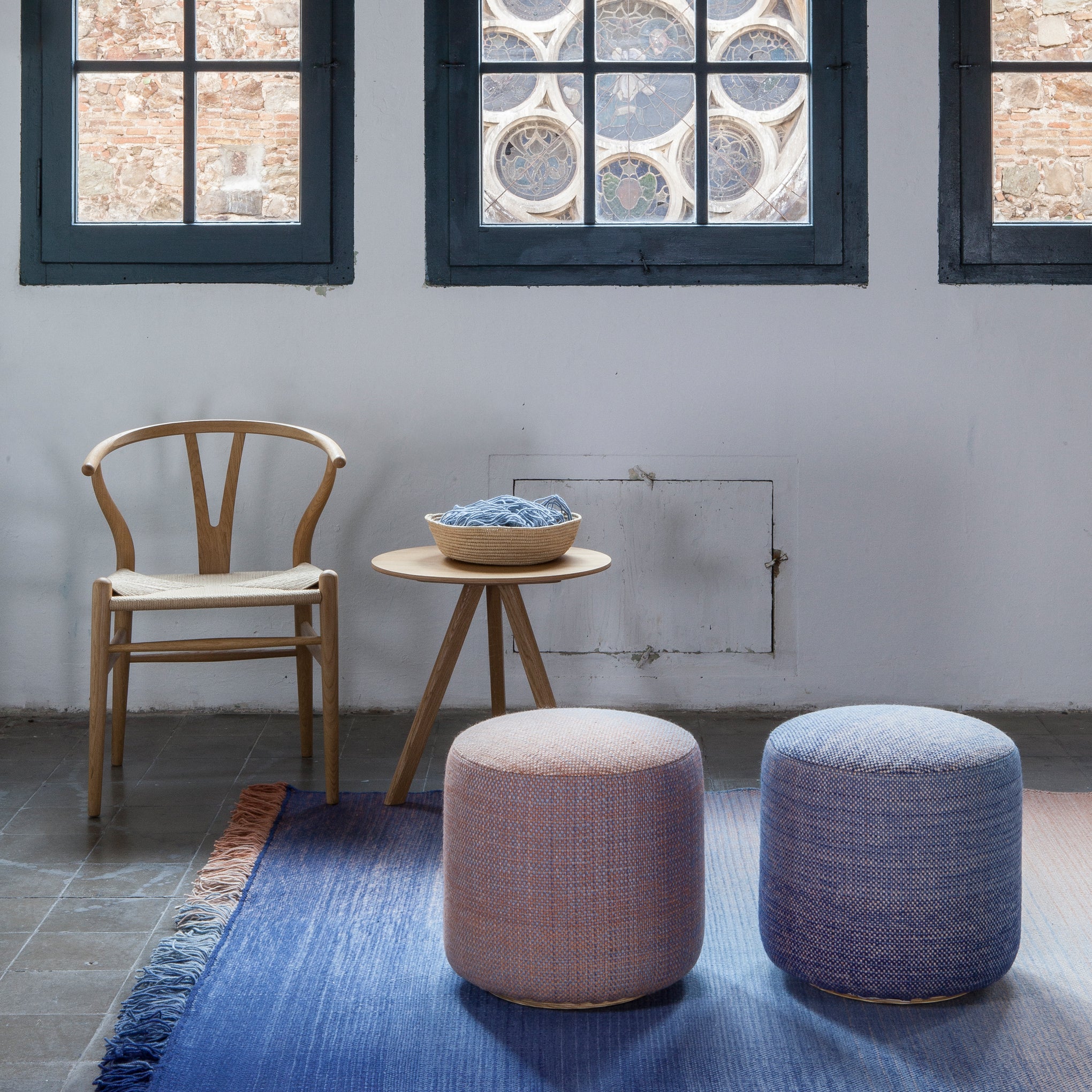 Nanimarquina Shade Pouf Stool - Blue/ Multi - Image 4