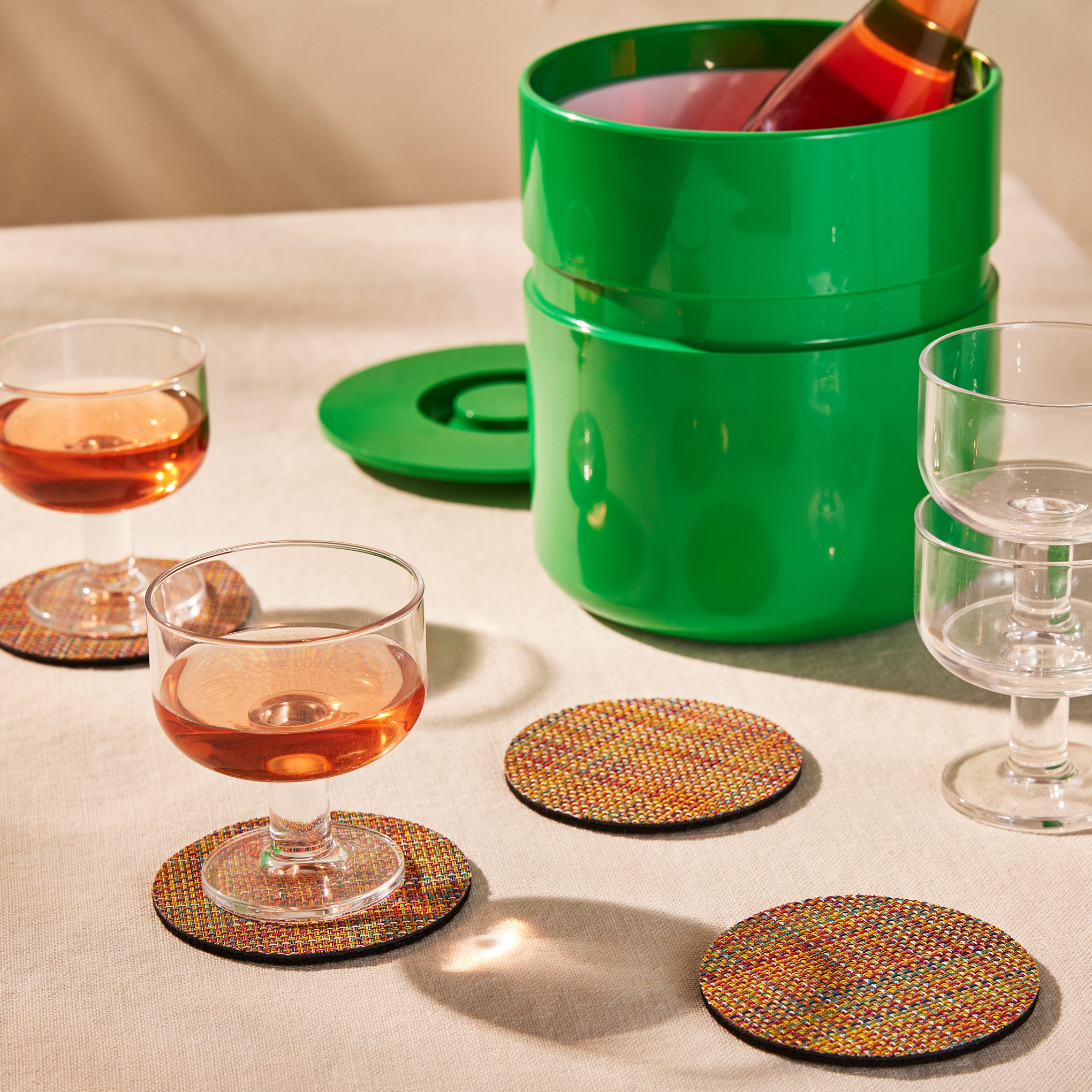 Chilewich Mini Basketweave Coasters - Set of 4 - Confetti - Image 2