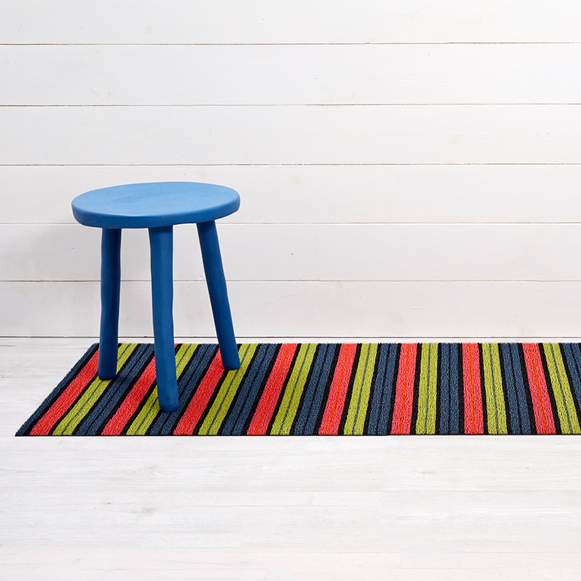 Chilewich Ribbon Stripe Shag Floor Mat - Limelight - Image 4